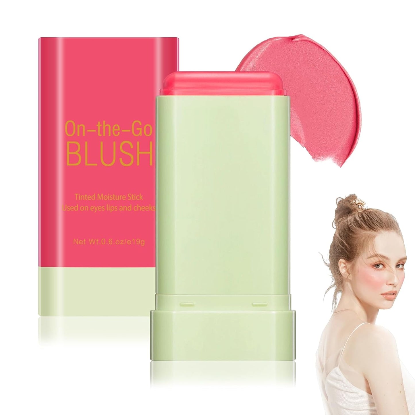 4 Colors Blush Palette for Cheeks,Face Matte Contour Blush Makeup Palette,Buildable Shimmer Facial Cheek Blusher Shades,Blendable Cosmetic Makeup Blush with Blush Brush 01