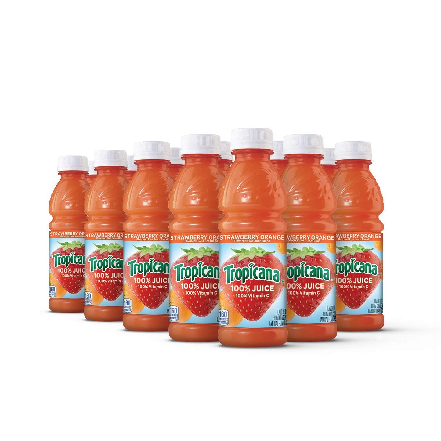 Tropicana 100% Juice, Orange Strawberry, 10 Fl Oz Bottle (Pack of 24)