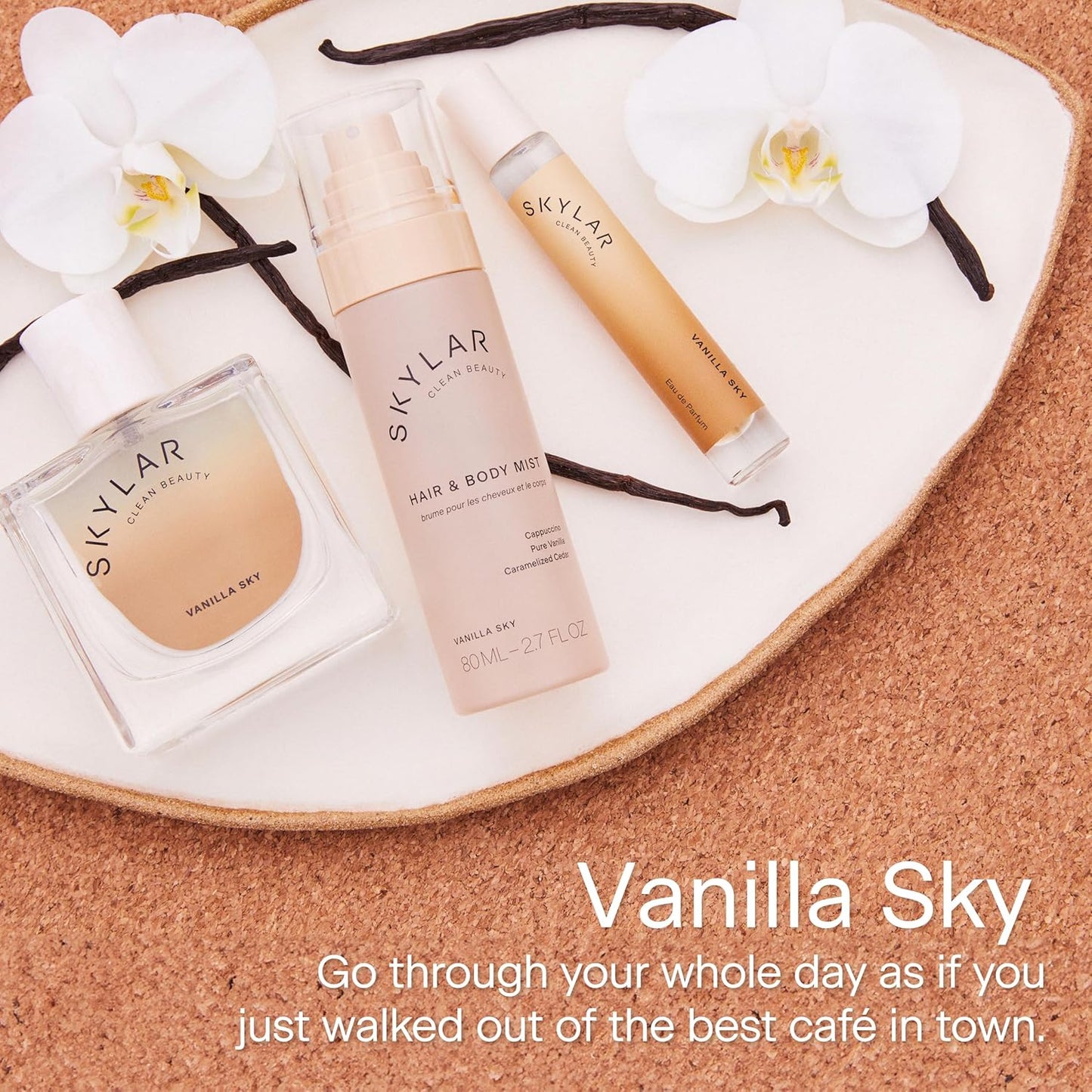 Skylar Vanilla Sky Hair & Body Mist | Hypoallergenic & Clean Fragrance | Vegan, Cruelty Free, and Safe for Sensitive Skin | 80 ML, 2.7 Fl Oz