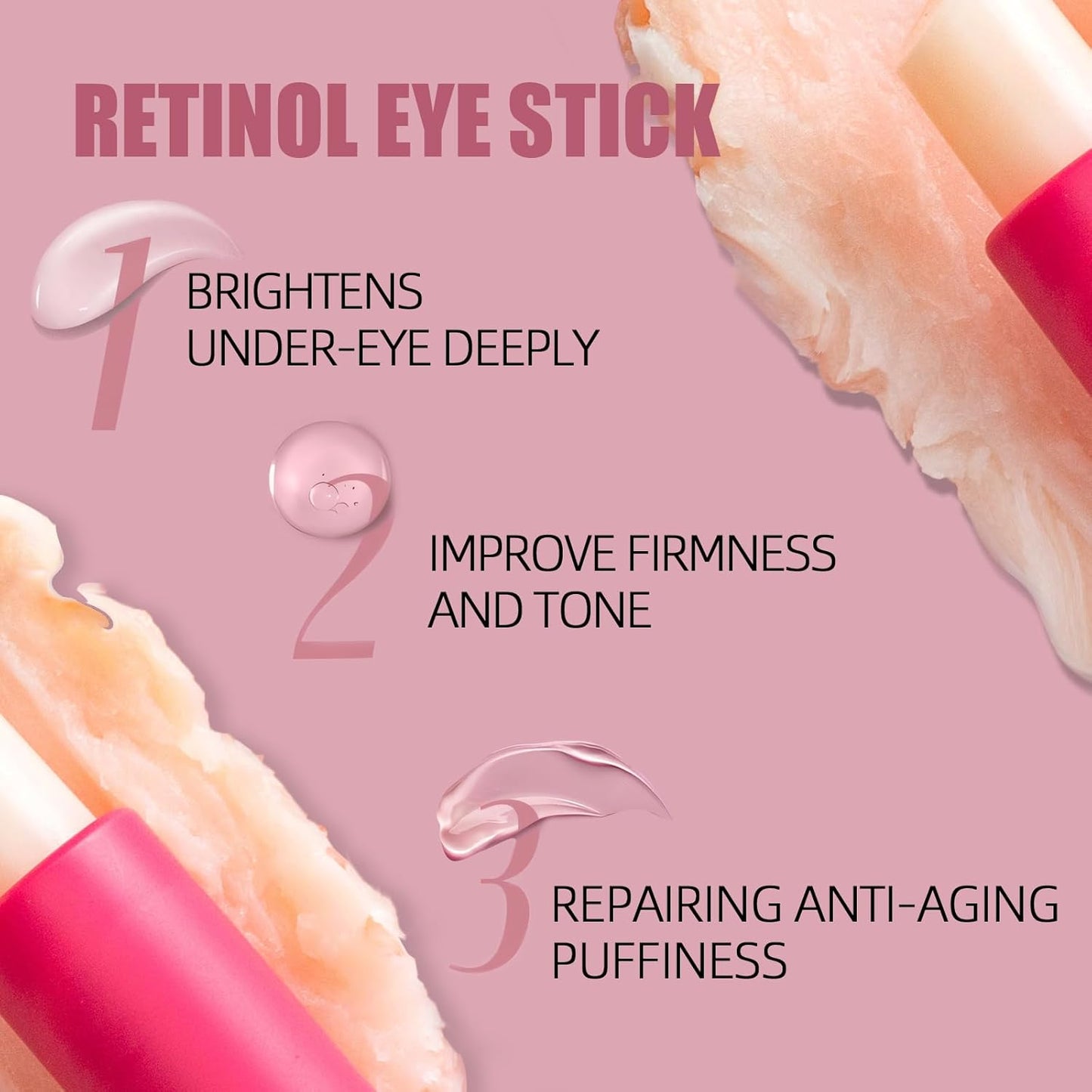 Soulight Retinol Eye Stick, Anti-Aging Eye Cream, Skincare for Wrinkles, Dark Circles, Puffiness - Retinol Eye Balm Moisturizes, Softens& Nourish Skin