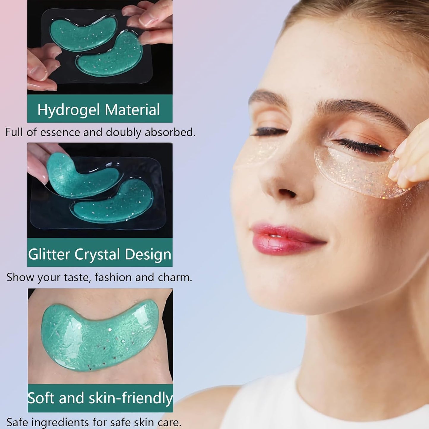 Miniling 28 Pairs Collagen Eye Masks, Reduce Wrinkles under Eye Patches for Puffy Eyes, Dark Circles, Eye Bags, Natural Collagen Eye Gels Pads Face Moisturizer for Women Men