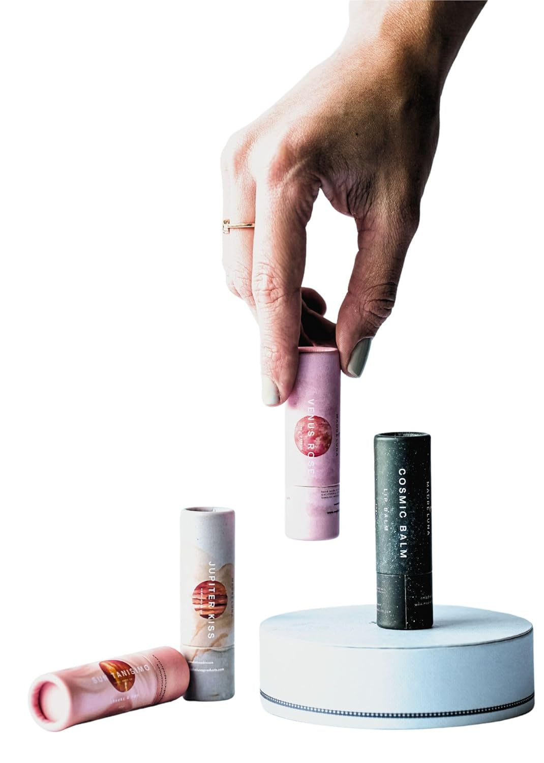MADRE LUNA AYURVEDIC SKIN CARE, Cheeks & Lips, Lip Balm, Natural Look, Deep Hydratation. (Cosmic Balm) Deep Hydration, UV Protection, Enhances Lip Glow, with Cocoa Butter.