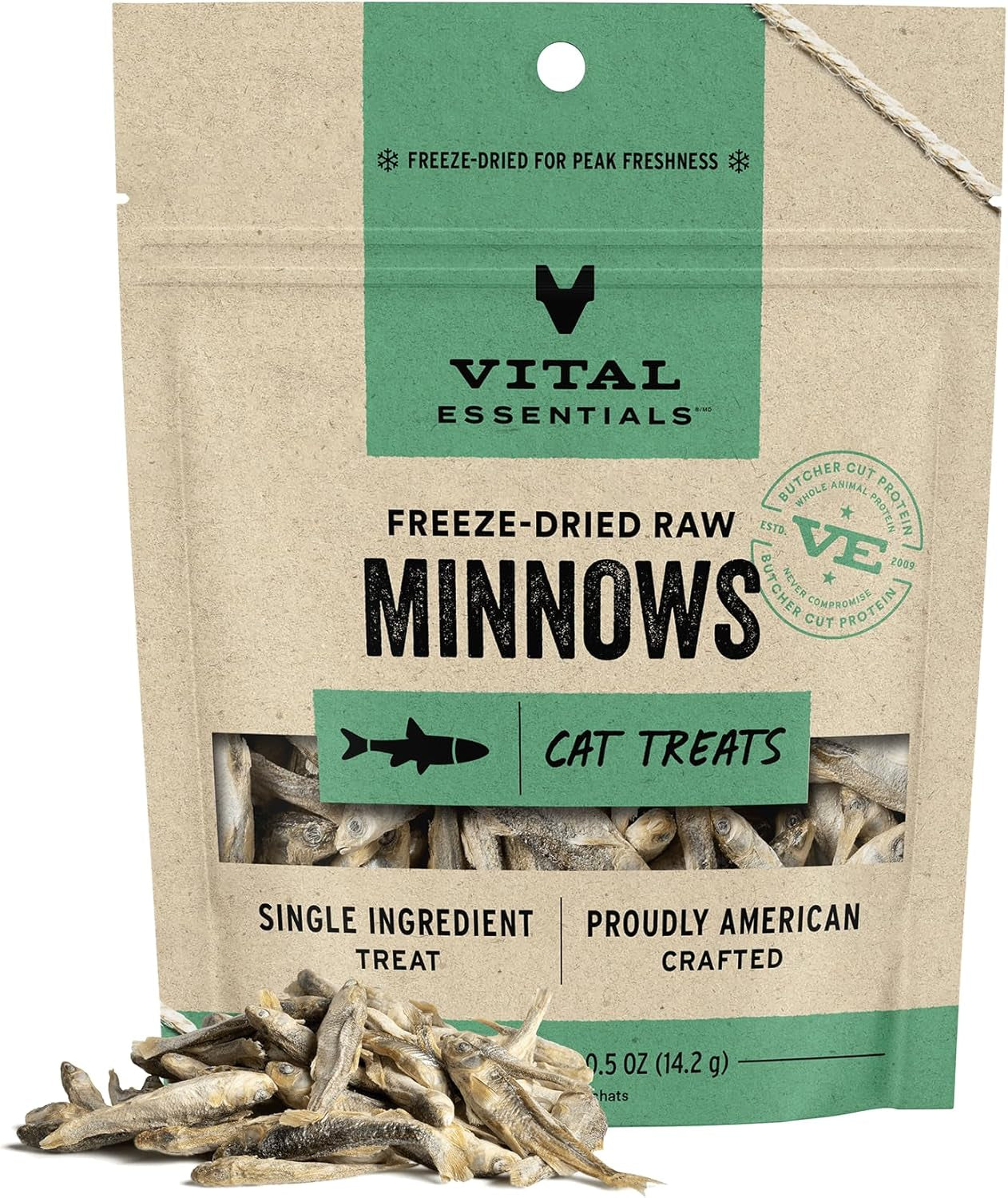 Vital Essentials Freeze Dried Raw Single Ingredient Cat Treats, Chicken Hearts, 0.8 OZ