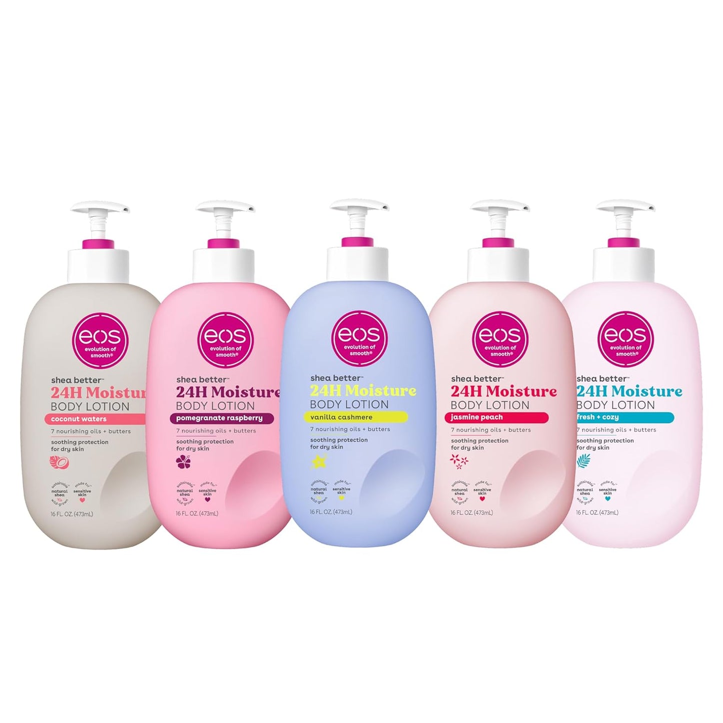 Eos Shea Better Body Lotion- Vanilla Cashmere, 24-Hour Moisture Skin Care, Lightweight & Non-Greasy, Made with Natural Shea, Vegan, 16 Fl Oz