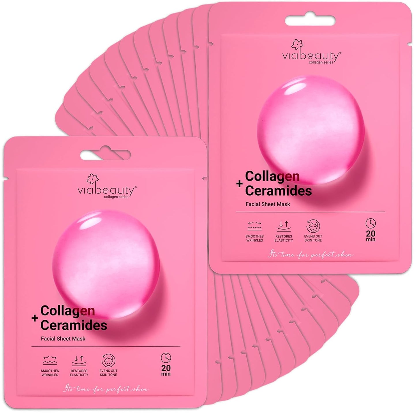 6 Pack of Sheet Face Masks Skincare - Collagen Face Mask Sheets with Hyaluronic Acid, Vitamin C, Snail Mucin - Facial Sheet Mask for Hydrating, Moisturizing, Rejuvenating