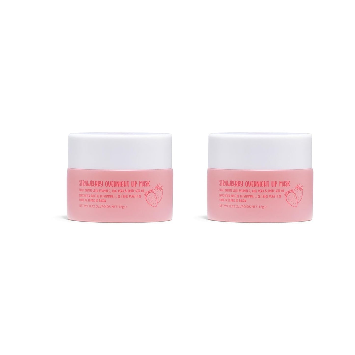 W7 Sweet Dreams Overnight Strawberry Lip Mask - Vitamin E, Aloe Vera and Grape Seed Oil - for Hydrated, Full Looking & Irresistible Lips - 0.42 Fl Oz