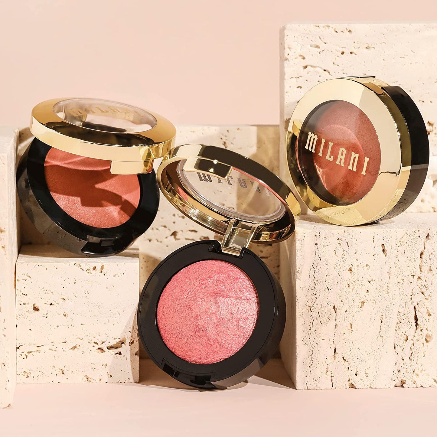Milani Baked Blush - Dolce Pink (0.12 Ounce) Cruelty-Free Powder Blush - Shape, Contour & Highlight Face for a Shimmery or Matte Finish