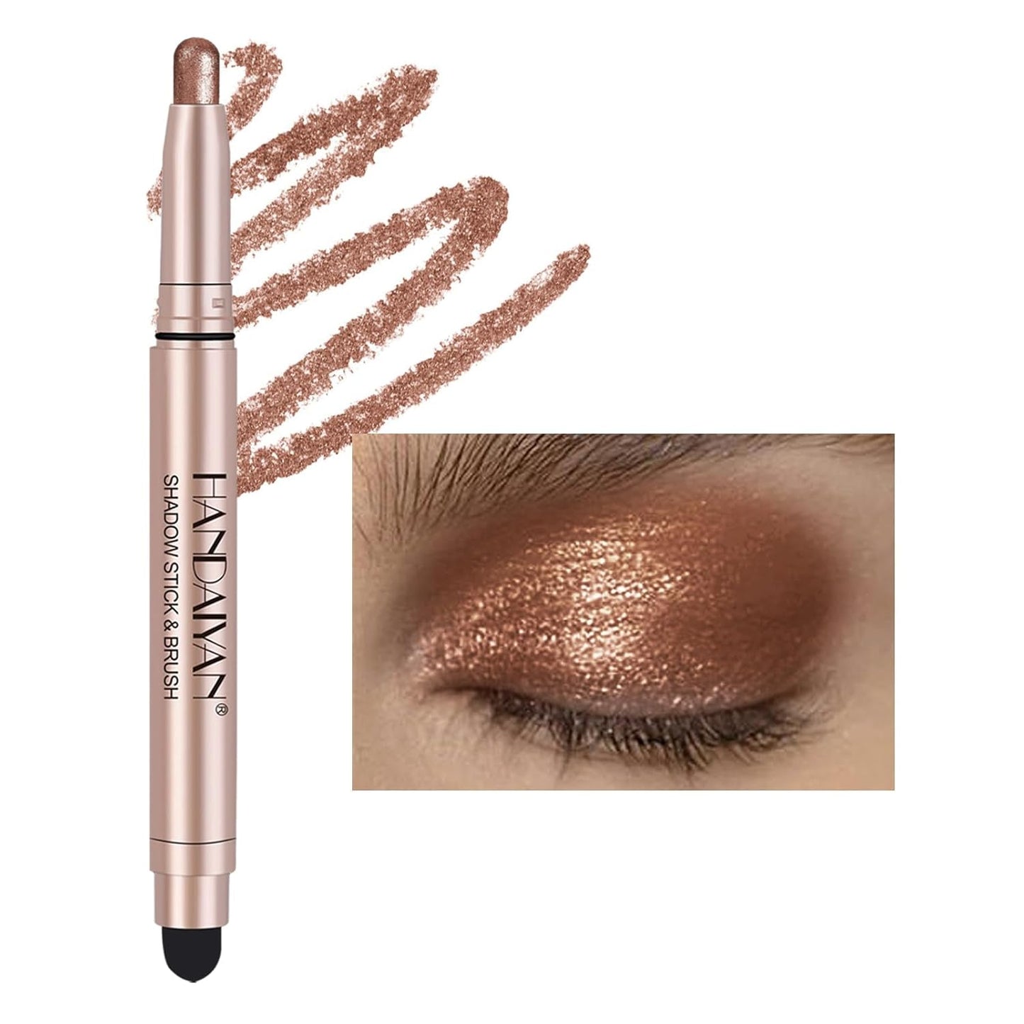 Eyeshadow Stick Matte Nude Eye Makeup Smoky Eyes Makeup Long Lasting Quick-Drying Smooth Glitter Eyeshadow Double Head(H06)