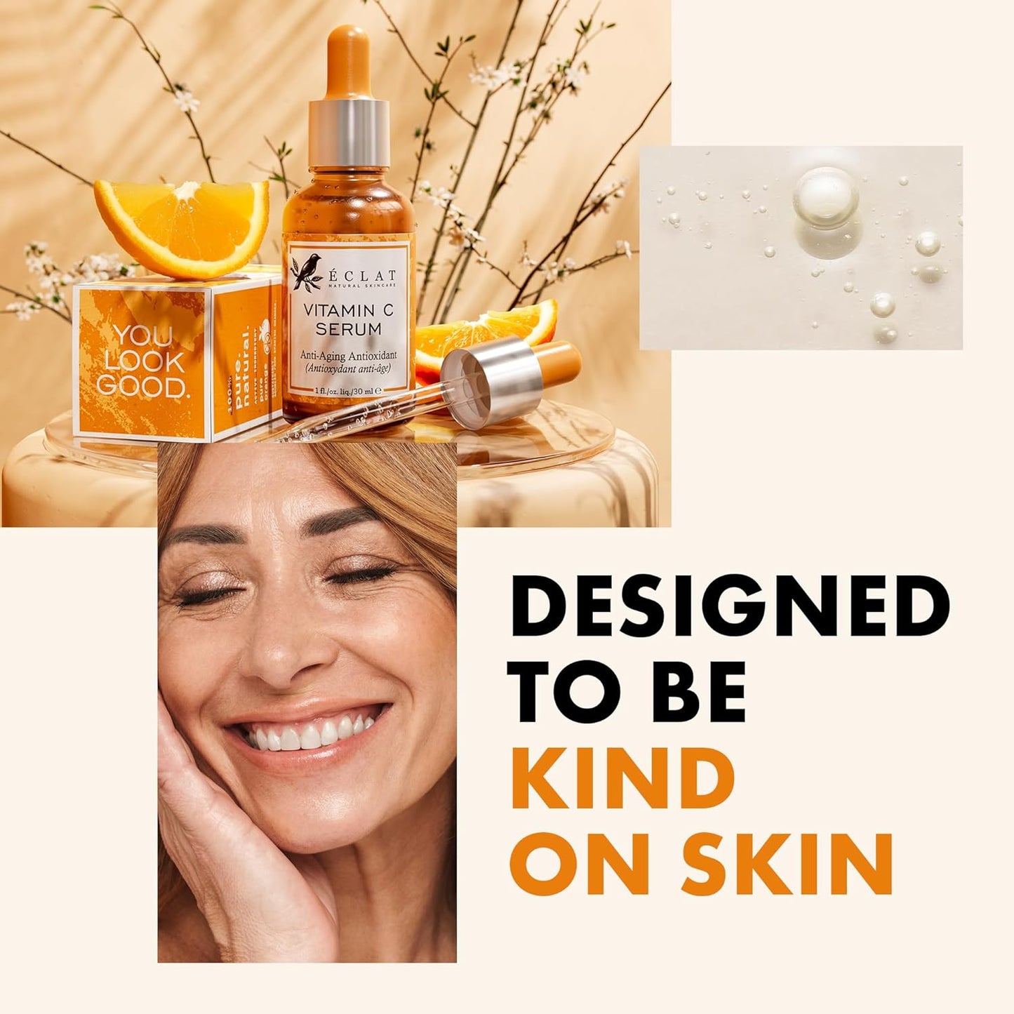 Vitamin C Face Serum - Dark Spot Remover Facial Serum, Vit C Serum with Hyaluronic Acid, Ferulic Acid, & Vit E - anti Aging and Skin Brightening Serum, Pure Vitamin C Serum Skin Care 30 Ml