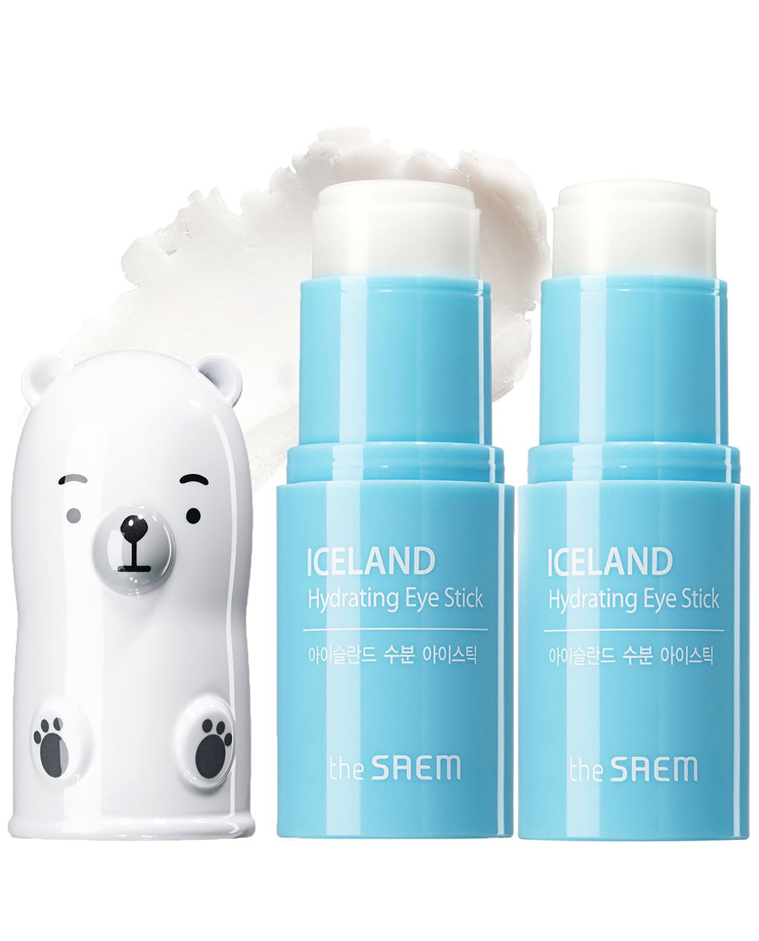 The SAEM Iceland Hydrating Collagen Eye Stick 0.24Oz - Anti-Wrinkle Moisturizing Eye Balm for Saggy Skin – under Eye Treatment - Balm to Smooth Skin Texture - Rose Scent