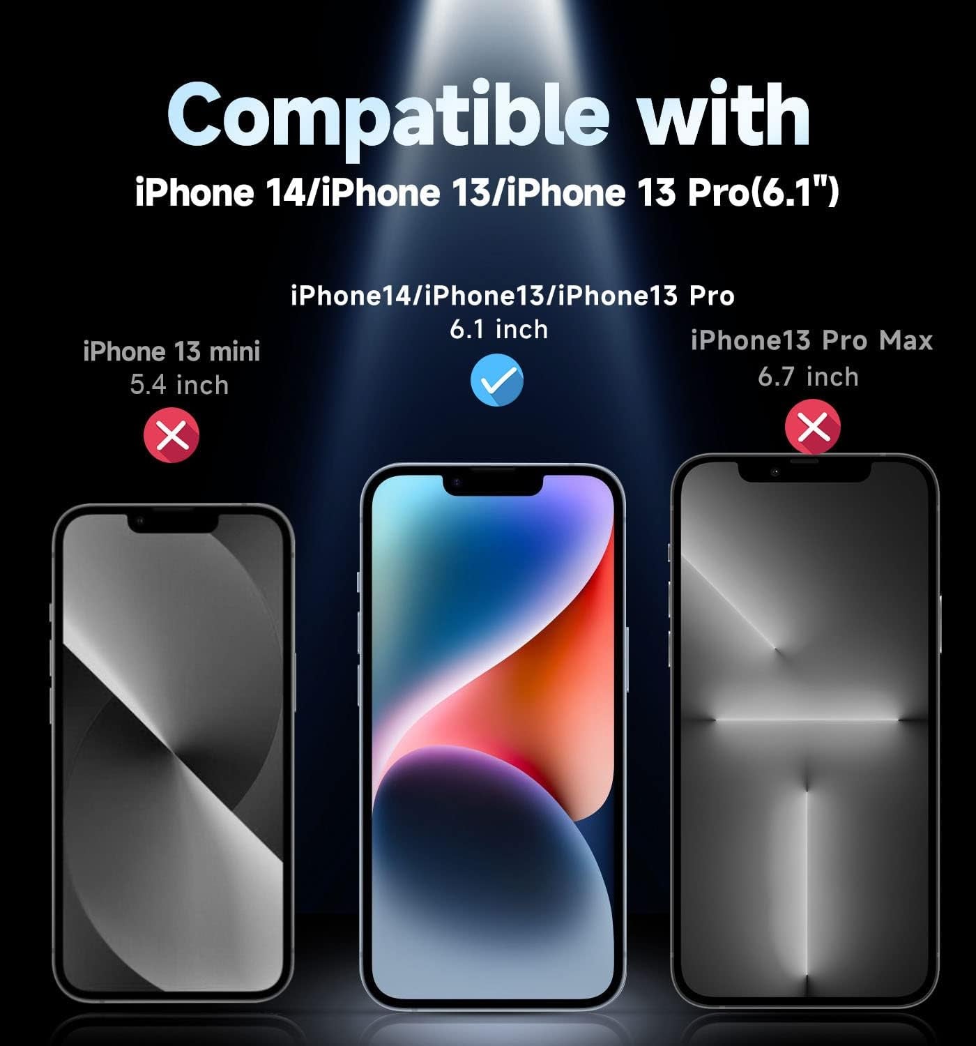 MAGIC JOHN 2 Pack for Iphone 13/14& Iphone 13 Pro 6.1 Inch Tempered Glass Screen Protector, Auto Dust-Elimination, Bubble Free, HD Clear, Easy Installation