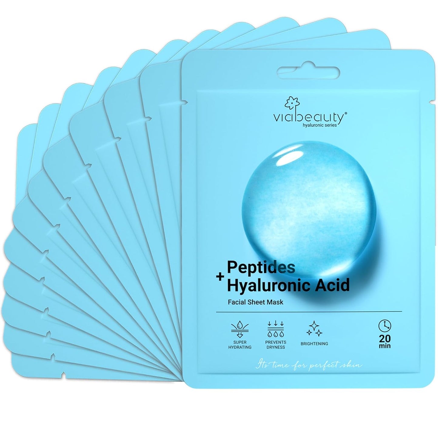 6 Pack of Sheet Face Masks Skincare - Collagen Face Mask Sheets with Hyaluronic Acid, Vitamin C, Snail Mucin - Facial Sheet Mask for Hydrating, Moisturizing, Rejuvenating