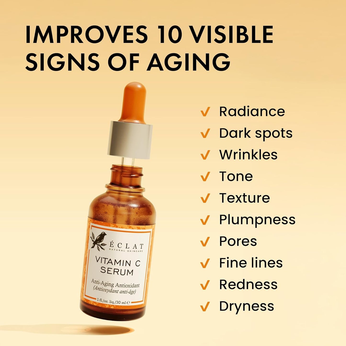 Vitamin C Face Serum - Dark Spot Remover Facial Serum, Vit C Serum with Hyaluronic Acid, Ferulic Acid, & Vit E - anti Aging and Skin Brightening Serum, Pure Vitamin C Serum Skin Care 30 Ml