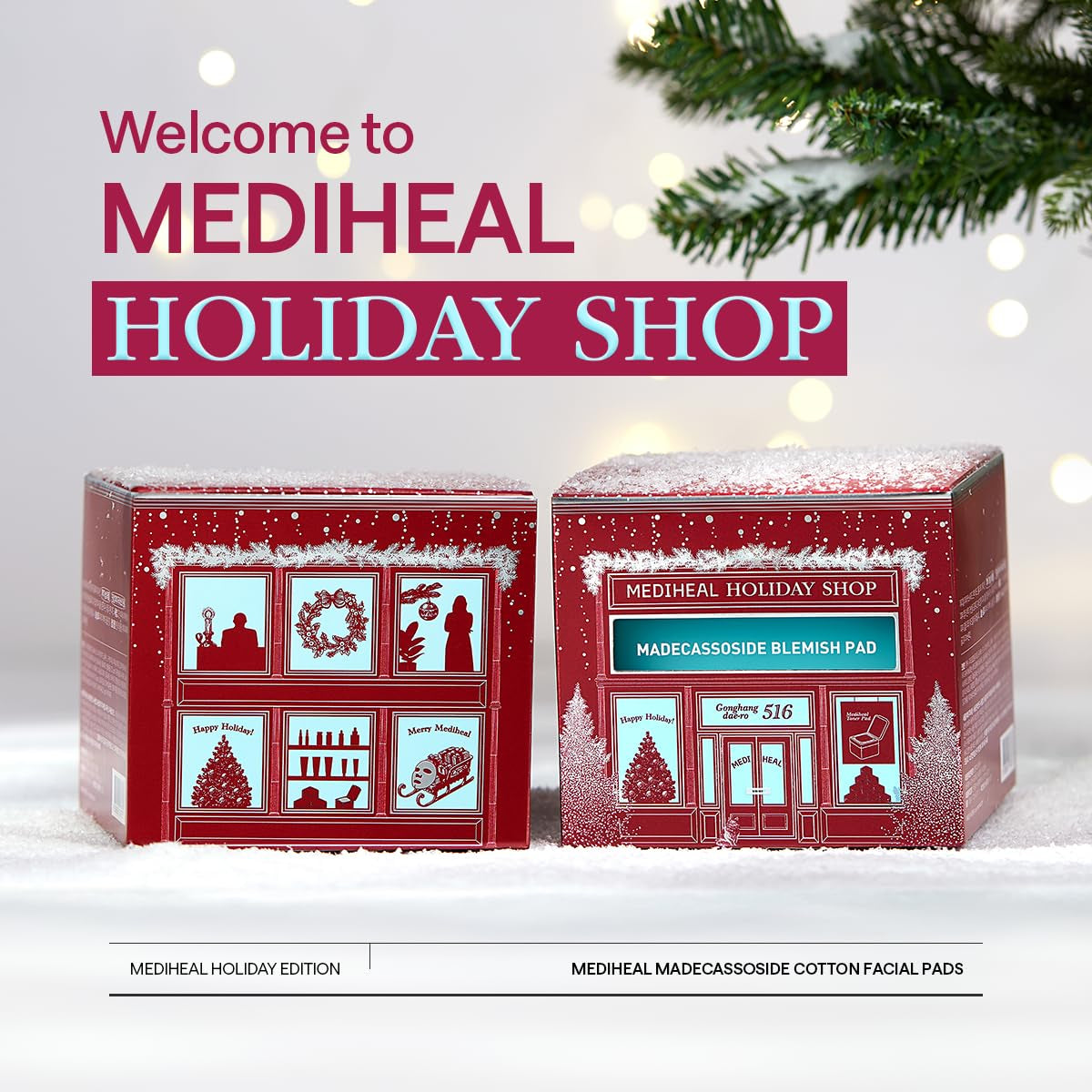 Mediheal Holiday Edition Collagen Ampoule Pad –Skin Firming & Restore Elasticity - Tighten Wrinkles & Lines - Vegan Eco Silk Pads,100 Pads,Christmas Gift