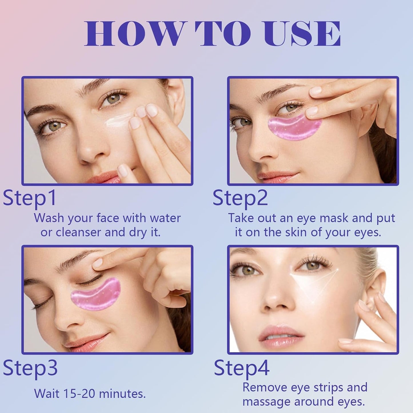 Miniling 28 Pairs Collagen Eye Masks, Reduce Wrinkles under Eye Patches for Puffy Eyes, Dark Circles, Eye Bags, Natural Collagen Eye Gels Pads Face Moisturizer for Women Men