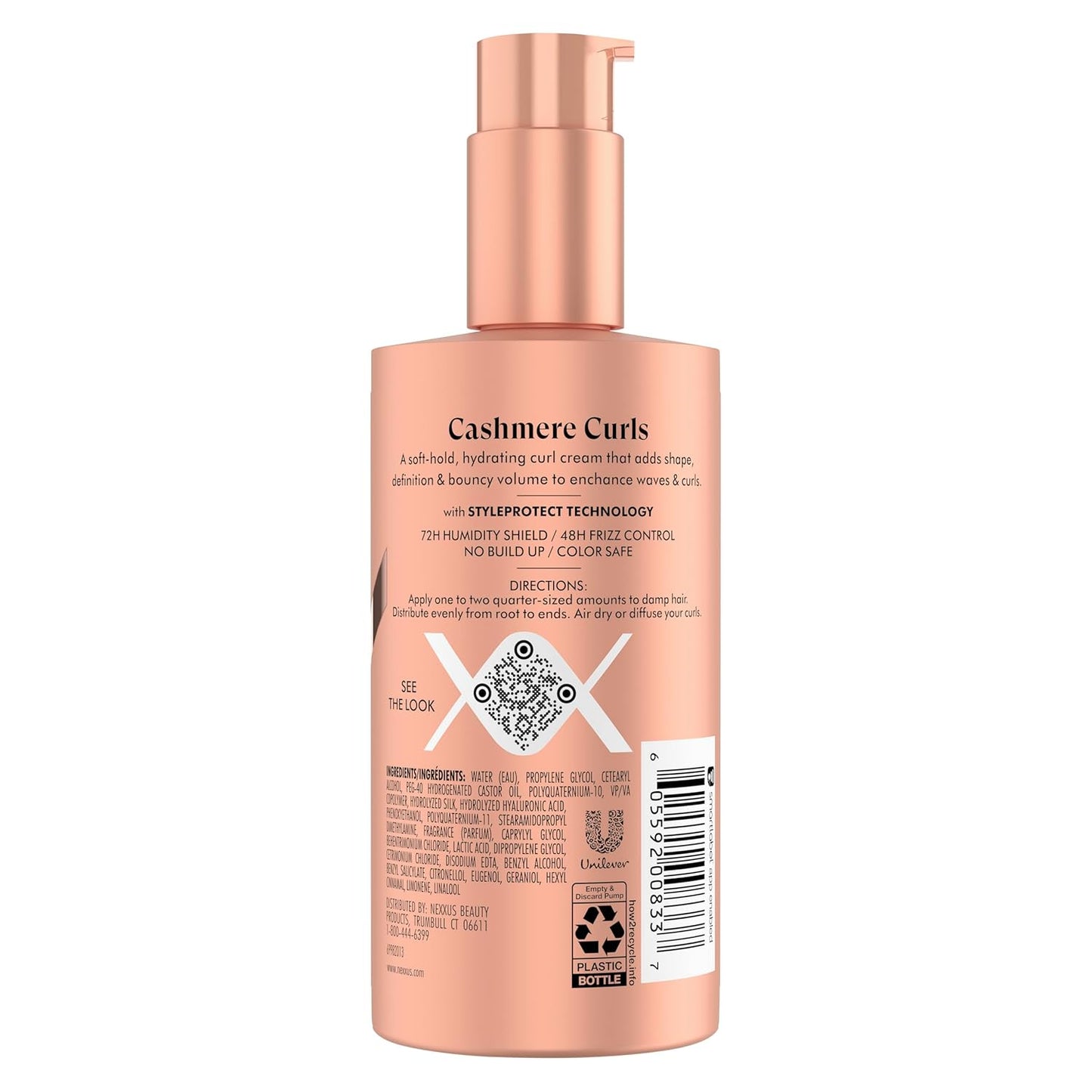 Nexxus Climate Control Gel Cream Curl Define for Cashmere Curls, with Styleprotect Technology 8 Oz