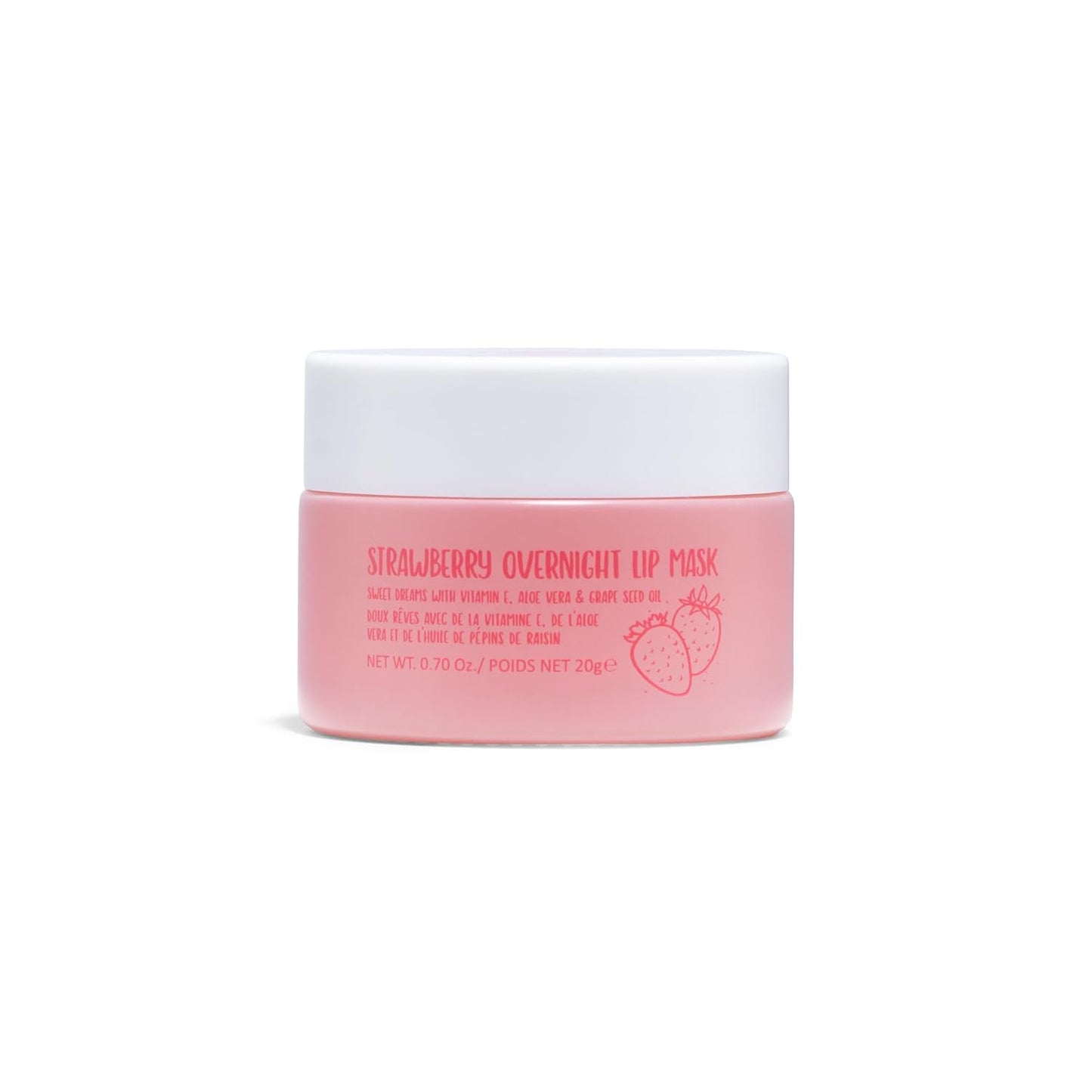W7 Sweet Dreams Overnight Strawberry Lip Mask - Vitamin E, Aloe Vera and Grape Seed Oil - for Hydrated, Full Looking & Irresistible Lips - 0.42 Fl Oz