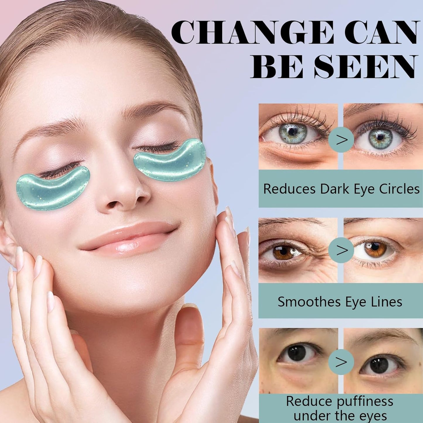 Miniling 28 Pairs Collagen Eye Masks, Reduce Wrinkles under Eye Patches for Puffy Eyes, Dark Circles, Eye Bags, Natural Collagen Eye Gels Pads Face Moisturizer for Women Men