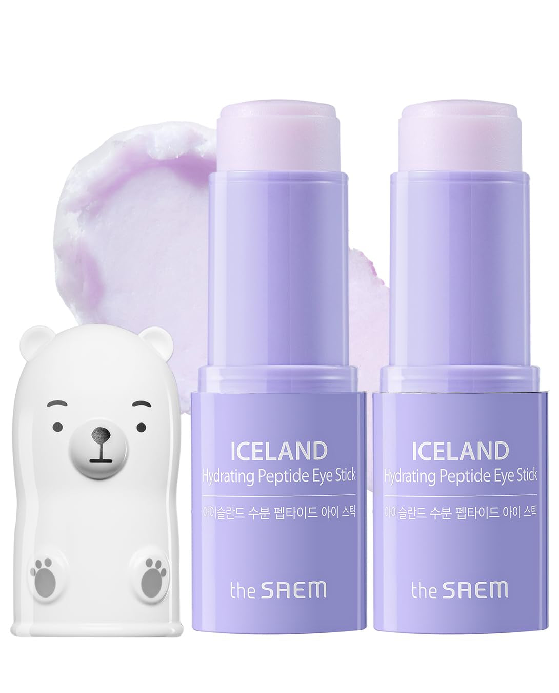 The SAEM Iceland Hydrating Collagen Eye Stick 0.24Oz - Anti-Wrinkle Moisturizing Eye Balm for Saggy Skin – under Eye Treatment - Balm to Smooth Skin Texture - Rose Scent