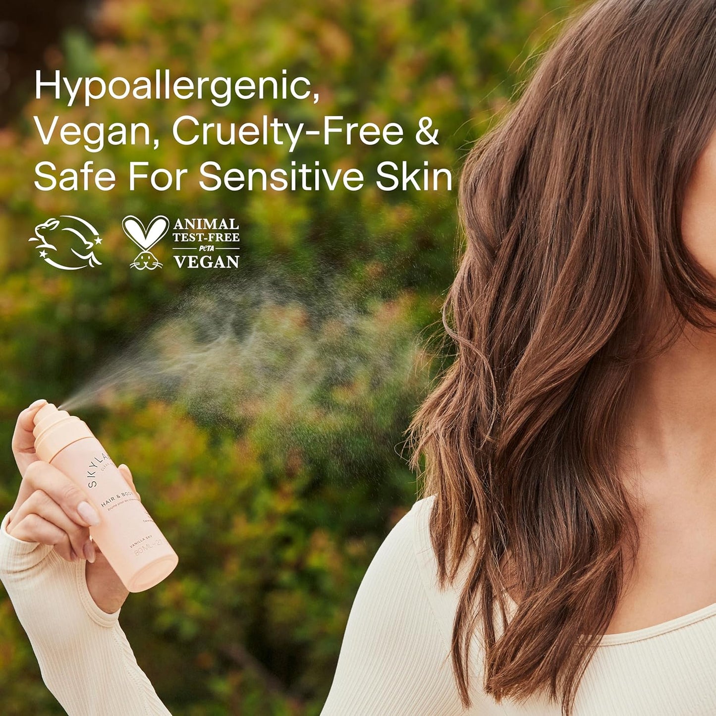 Skylar Vanilla Sky Hair & Body Mist | Hypoallergenic & Clean Fragrance | Vegan, Cruelty Free, and Safe for Sensitive Skin | 80 ML, 2.7 Fl Oz