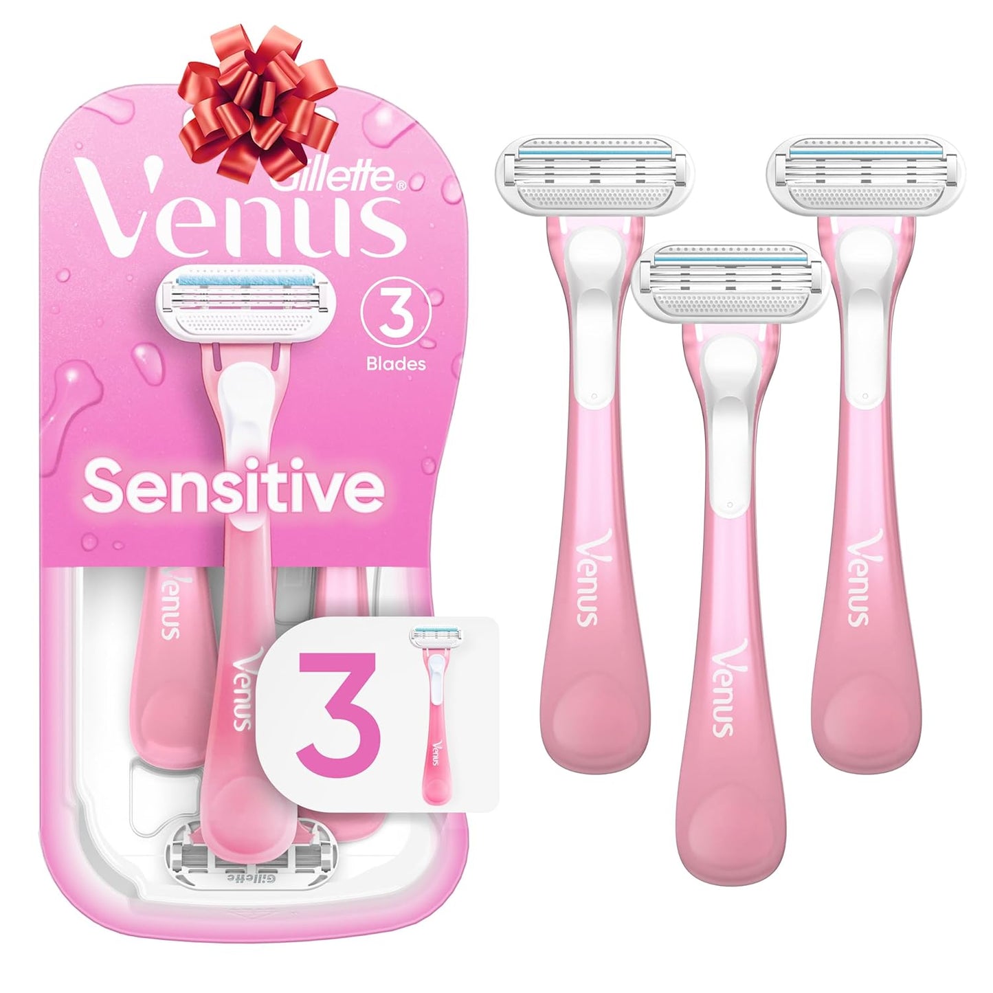 Gillette Venus Sensitive Women'S Disposable Razors - Single Package of 3 Razors
