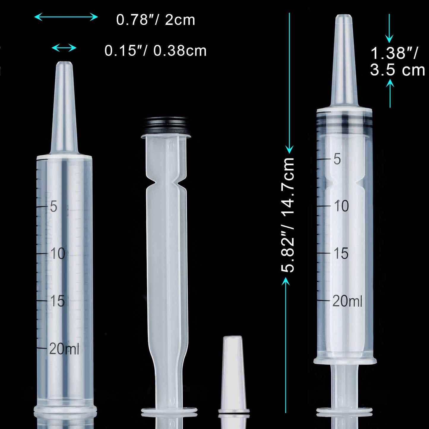 4 Pack 20Ml Syringes for Lip Gloss Making Supplies Liquid TKP Lipgloss Base Flavoring Oil Oral Medicine Injection Feeding- with Tip Cap and Pipettes