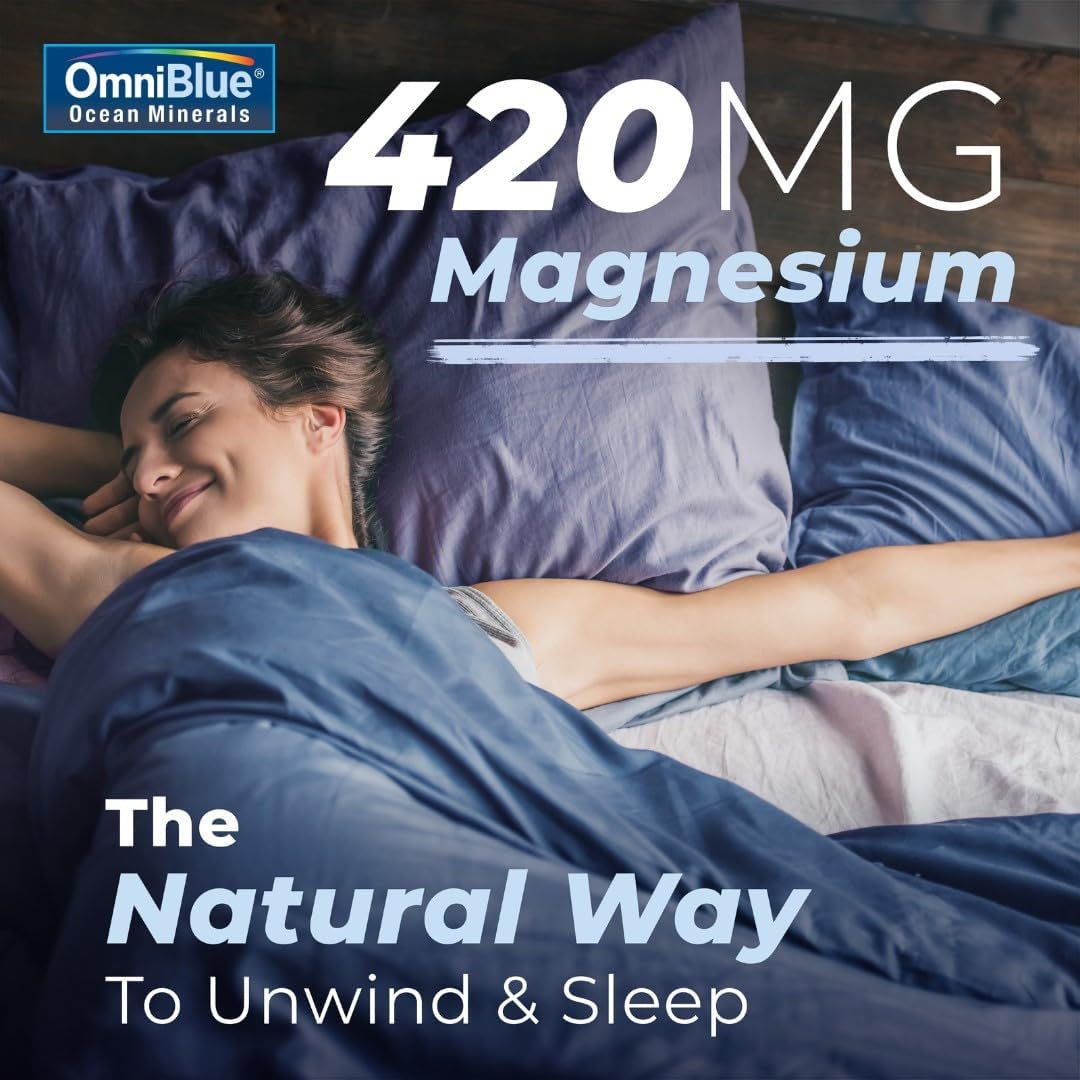 Ocean Minerals Liquid Magnesium (420Mg) & 70+ Trace Minerals | Natural Remineralization for Muscle Wellness, Deep Sleep, Smooth Digestion, Heart Function | 8Oz Bottle