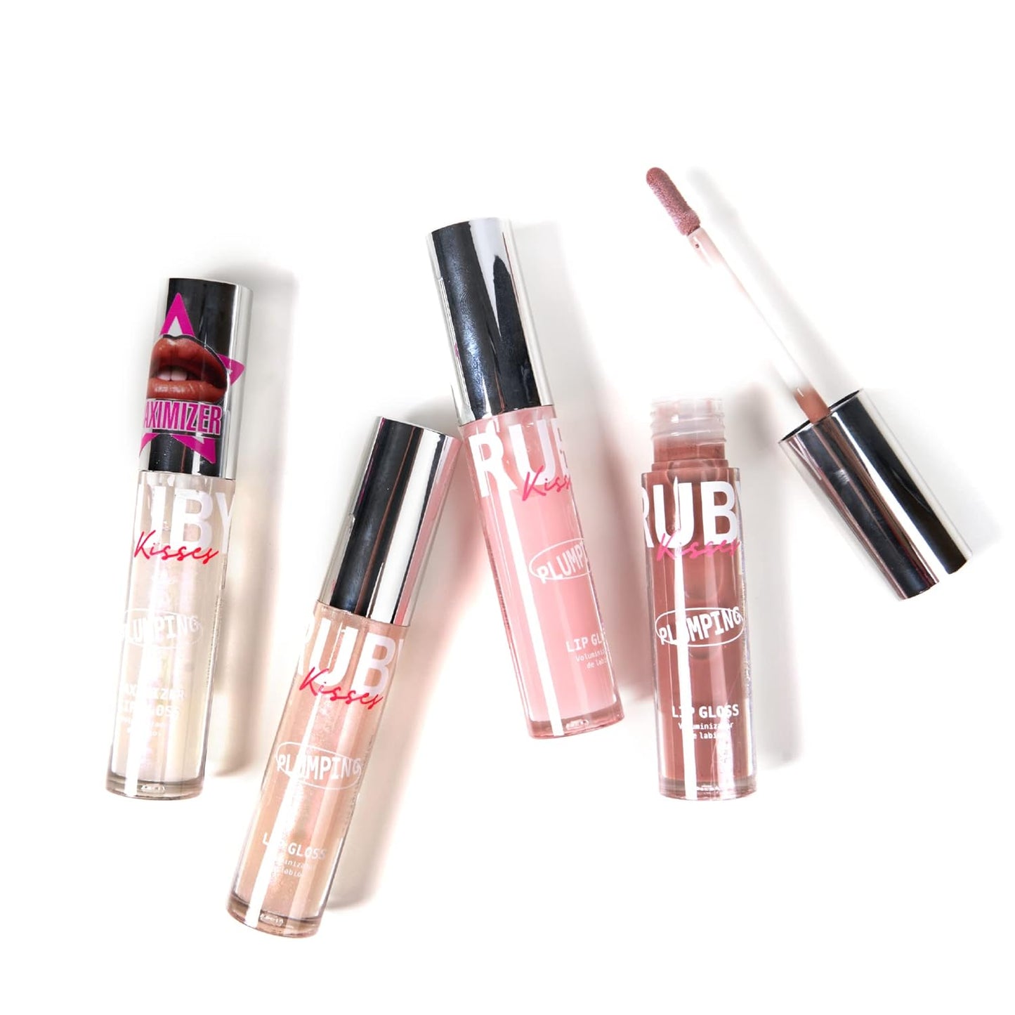 Ruby Kisses Plumping Lip Gloss – Hydrating, Voluminous, High-Shine, Cruelty-Free Lip Plumper, Smoothing, Instinct Lip Maximizer, 4 Colors, 0.15 FL Oz. (CLEAR)
