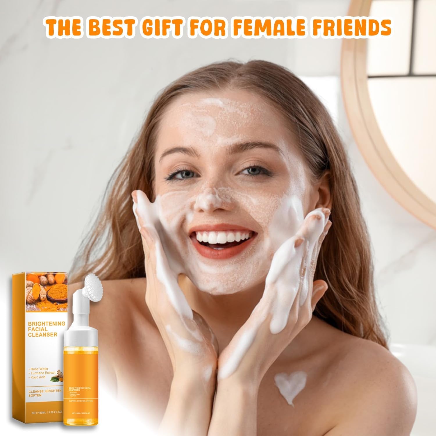 Turmeric Facial Cleanser, Turmeric Facial Wash, Turmeric Foaming Cleanser for All Skin
