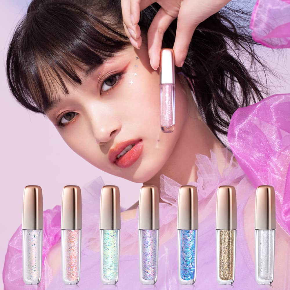 Beauty Liquid Glitter Eyeshadow, Metallic Glitter Shimmer Eye Looks Waterproof Long Lasting Quick-Drying Sparkling Eye Shadow Makeup (2G) L05