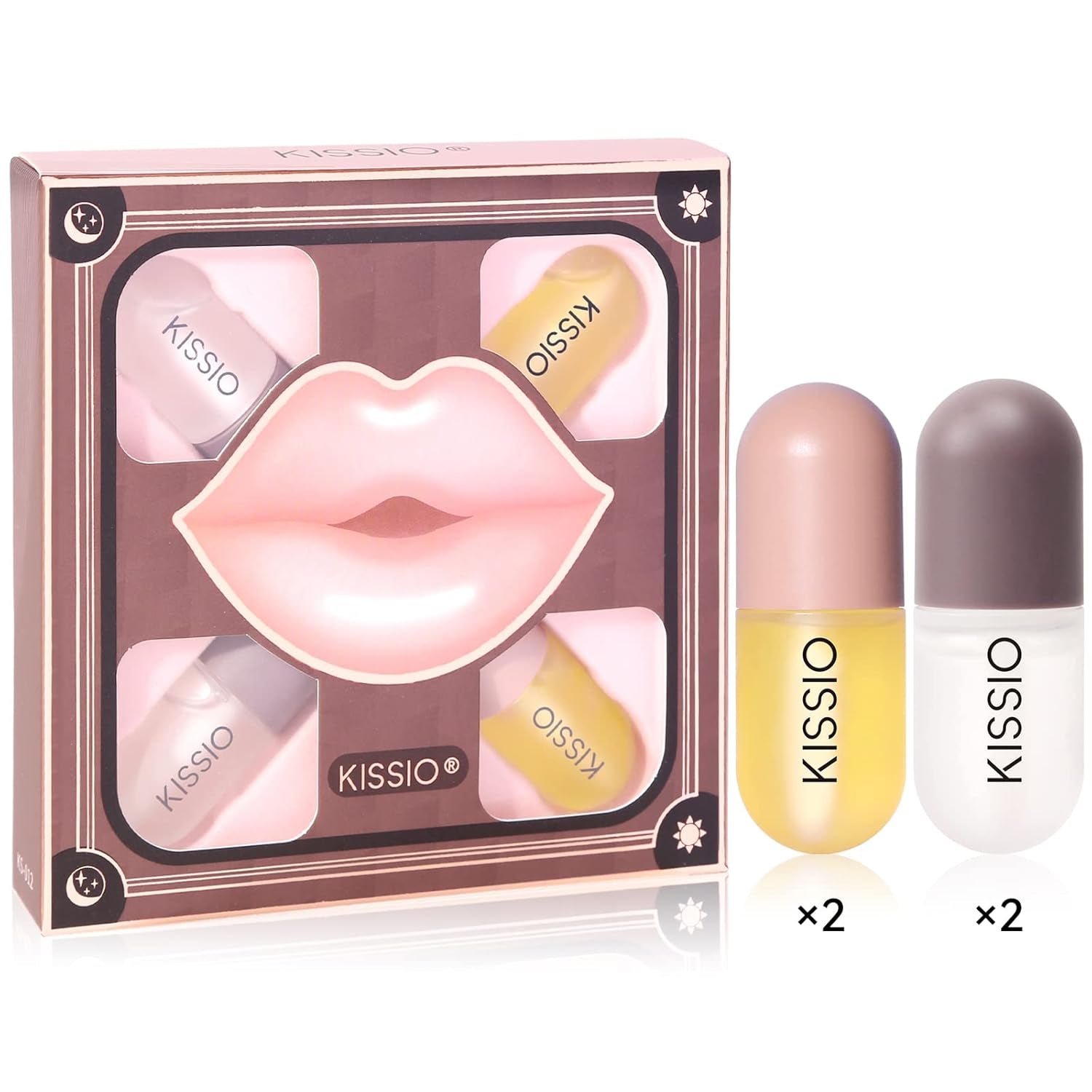KISSIO Lip Plumper,Natural Lip Plumper for Day Use,Lip Plumping Gloss Make Lips Fuller and Moisturizing 5.5Ml,Lip Mask,Hydrating & Reduce Fine Lines,Beautiful Fuller