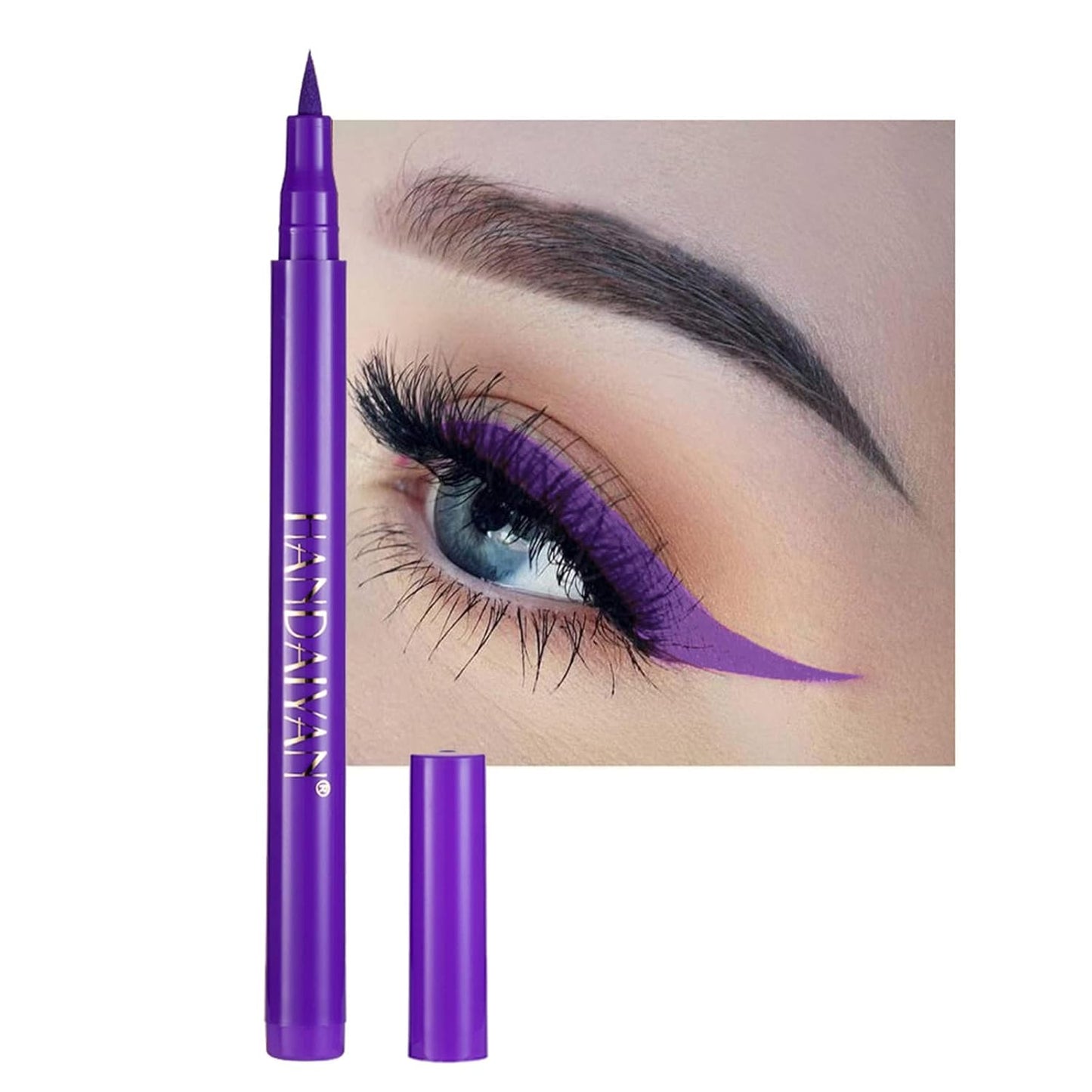 Liquid Vegan Eyeliner, Colorful Neon Eyeliner Pencil, Long-Lasting, Waterproof, Smudge Proof, Sharp Tip, Quick Dry, Easy Cleansing Makeup Gift for Women (Sky Blue#5)