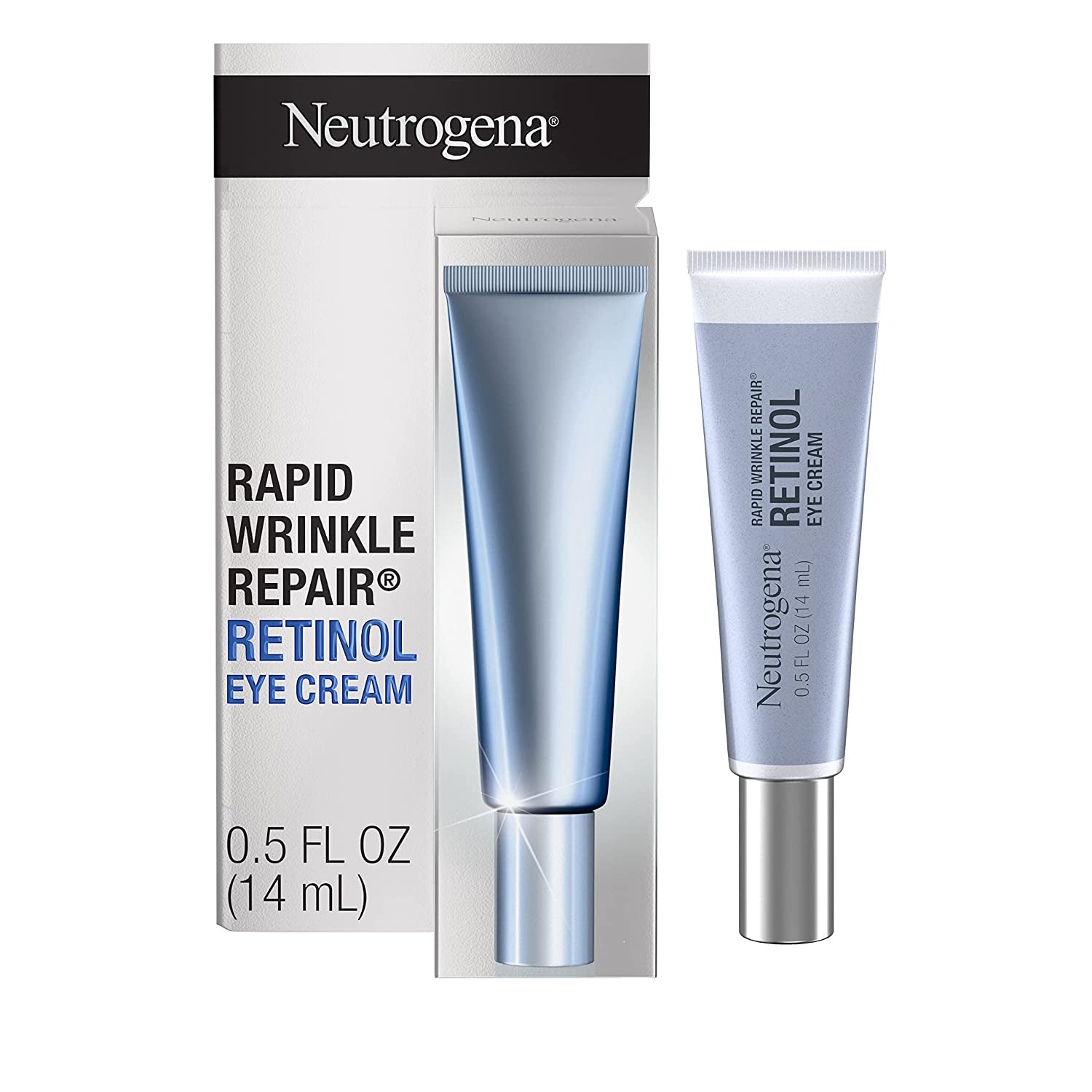 Neutrogena Retinol Eye Cream for Dark Circles, Rapid Wrinkle Repair, Daily Anti-Aging under Eye Cream with Retinol & Hyaluronic Acid to Fight Fine Lines, Wrinkles, & Dark Spots, 0.5 Fl. Oz