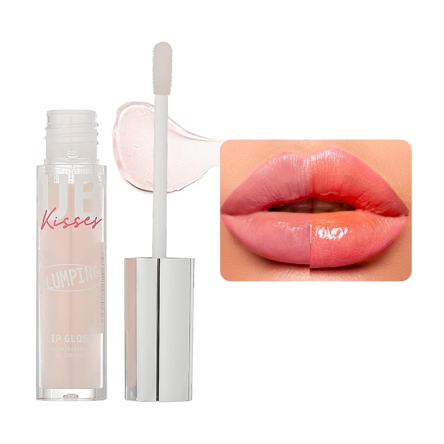 Ruby Kisses Plumping Lip Gloss – Hydrating, Voluminous, High-Shine, Cruelty-Free Lip Plumper, Smoothing, Instinct Lip Maximizer, 4 Colors, 0.15 FL Oz. (CLEAR)