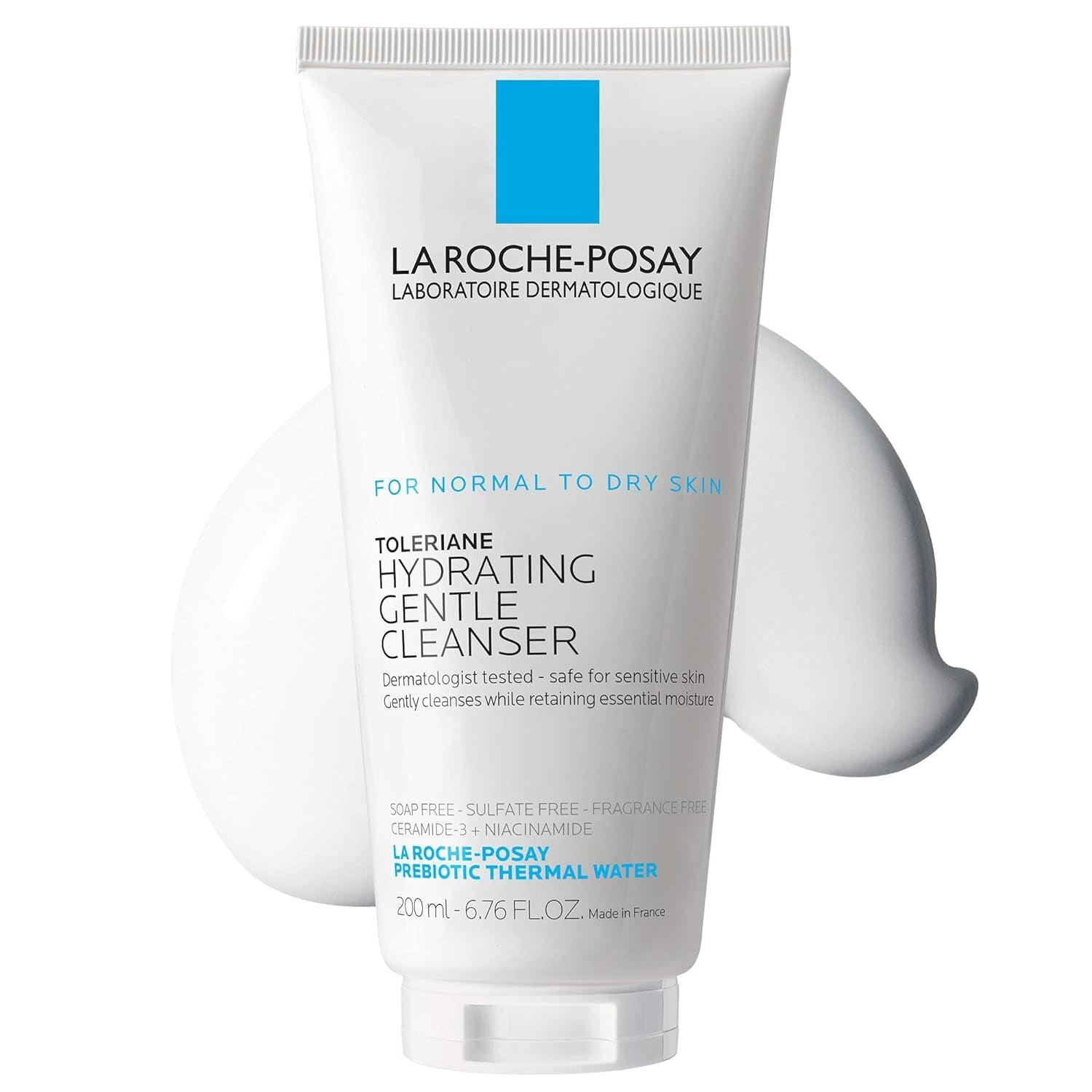 La Roche-Posay Toleriane Hydrating Gentle Face Cleanser | Hydrating Facial Cleanser with Niacinamide + Ceramides | Daily Face Wash for Dry Skin to Normal Skin | Sensitive Skin Tested | Fragrance Free