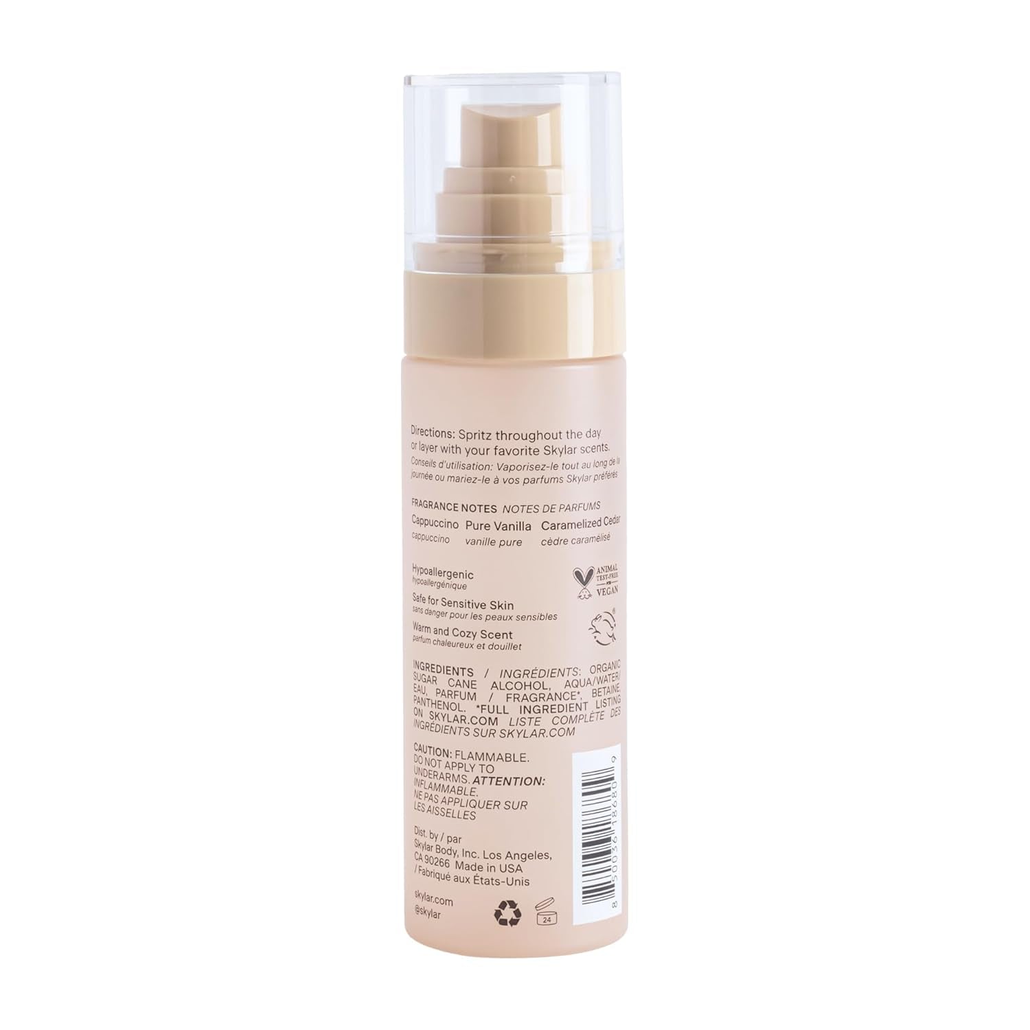 Skylar Vanilla Sky Hair & Body Mist | Hypoallergenic & Clean Fragrance | Vegan, Cruelty Free, and Safe for Sensitive Skin | 80 ML, 2.7 Fl Oz