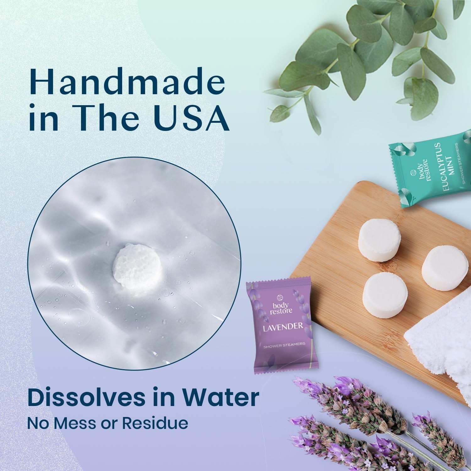 Body Restore Shower Steamers Aromatherapy 6 Pack, Relaxation Birthday Gifts for Women and Men, Stress Relief and Luxury Self Care - Variety