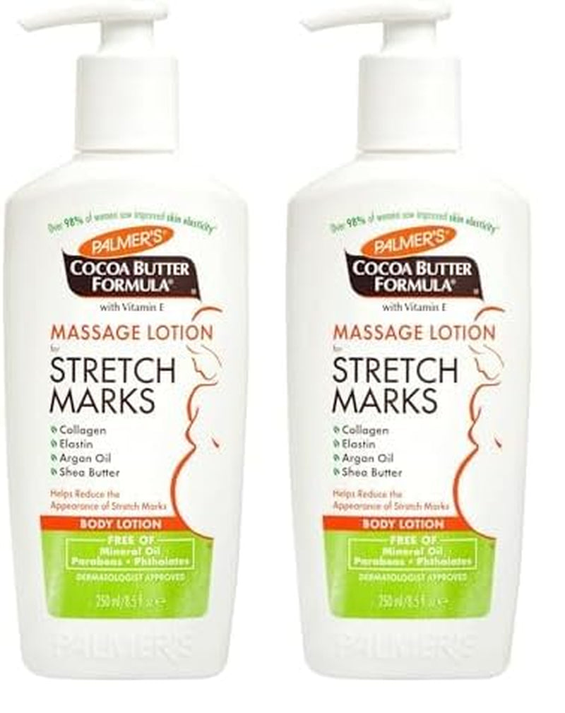 Palmer'S Cocoa Butter Formula Massage Lotion for Stretch Marks, Pregnancy Skin Care, Belly Cream with Collagen, Elastin, Argan Oil and Shea Butter, 8.5 Ounces