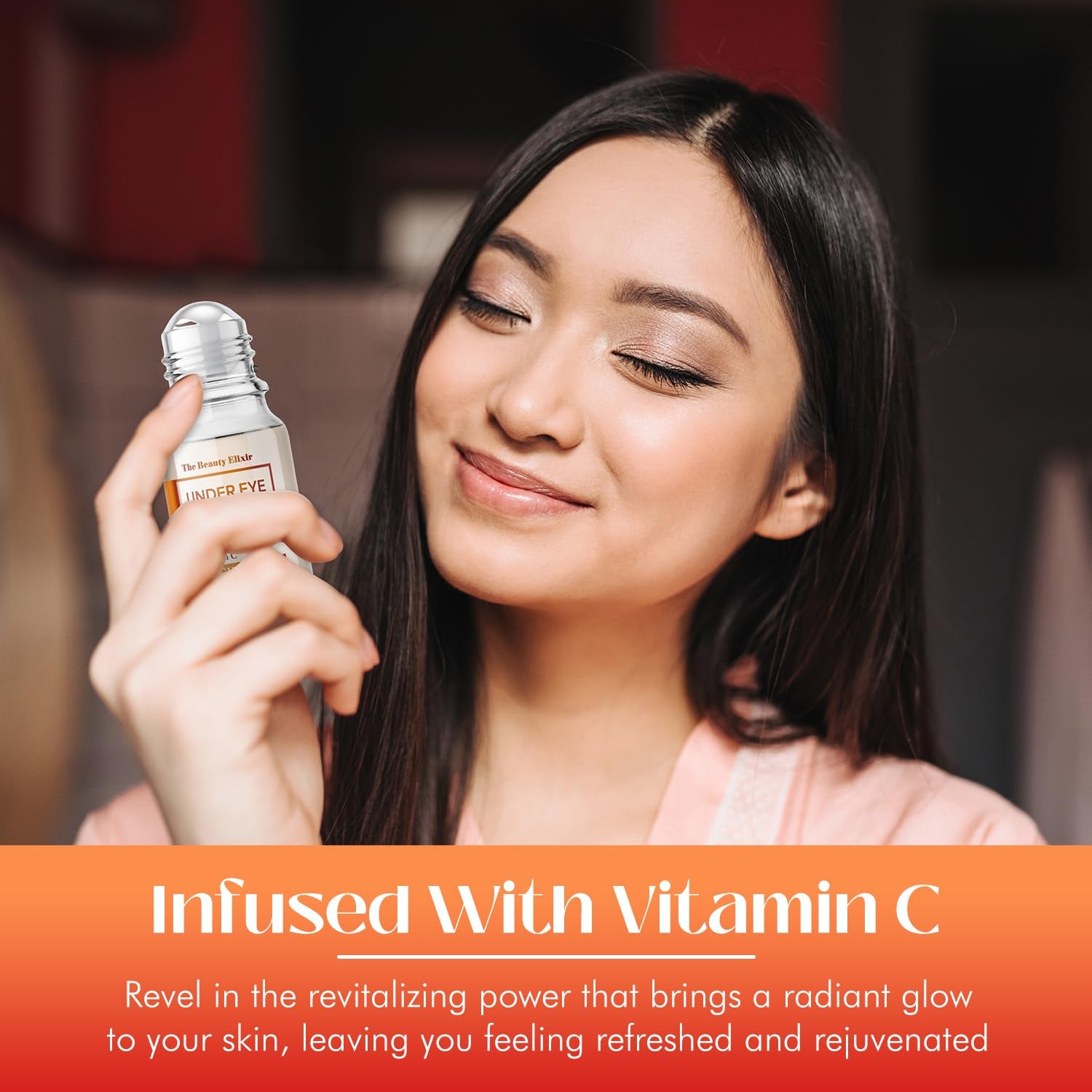 Beauty Elixir Vitamin C under Eye Roller Serum for Dark Circles and Puffiness - Reduce Wrinkles and Fine Lines, Bags under Eyes