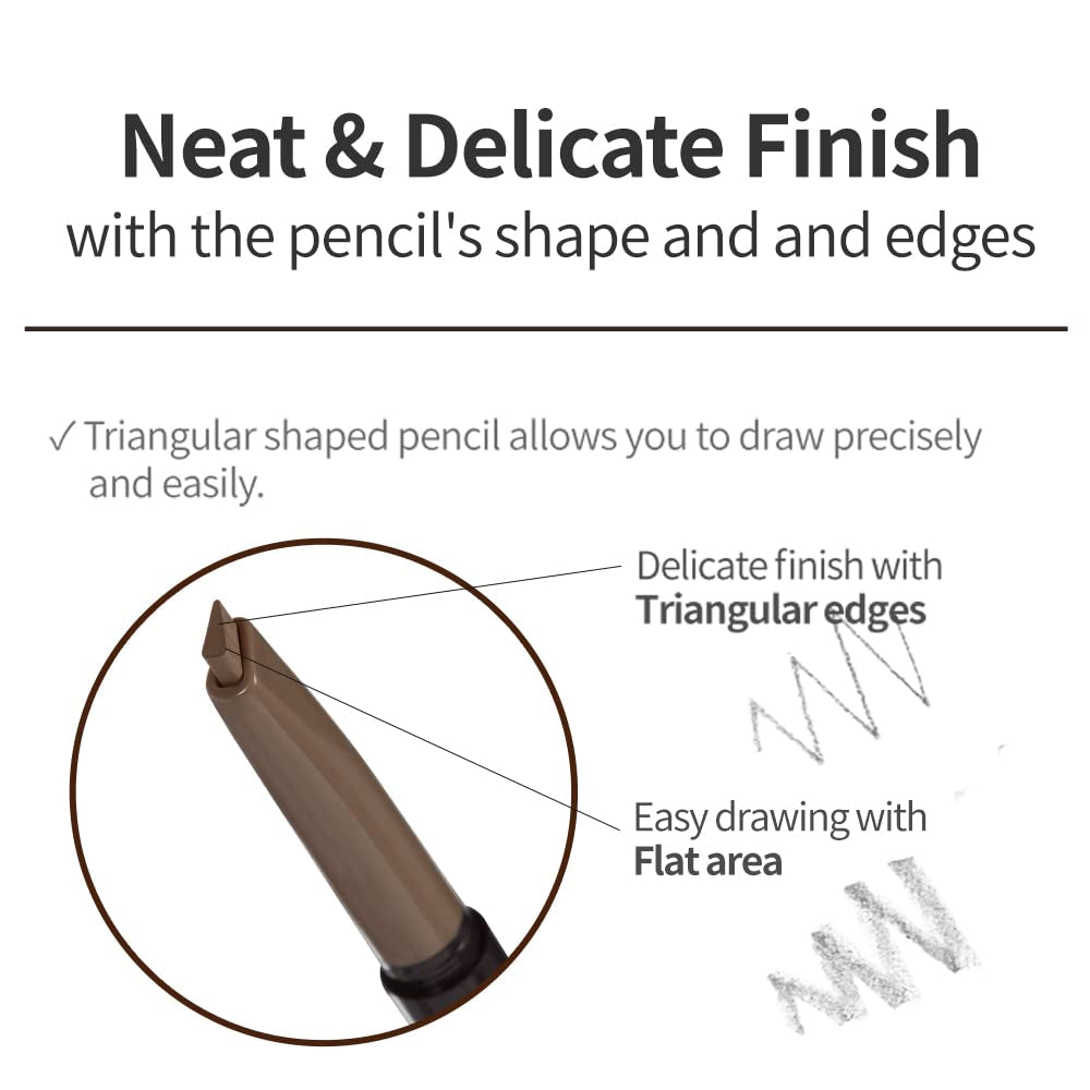 ETUDE Drawing Eye Brow #2 Grey Brown | Long Lasting Eyebrow Pencil for Soft Textured Natural Daily Look Eyebrow Makeup