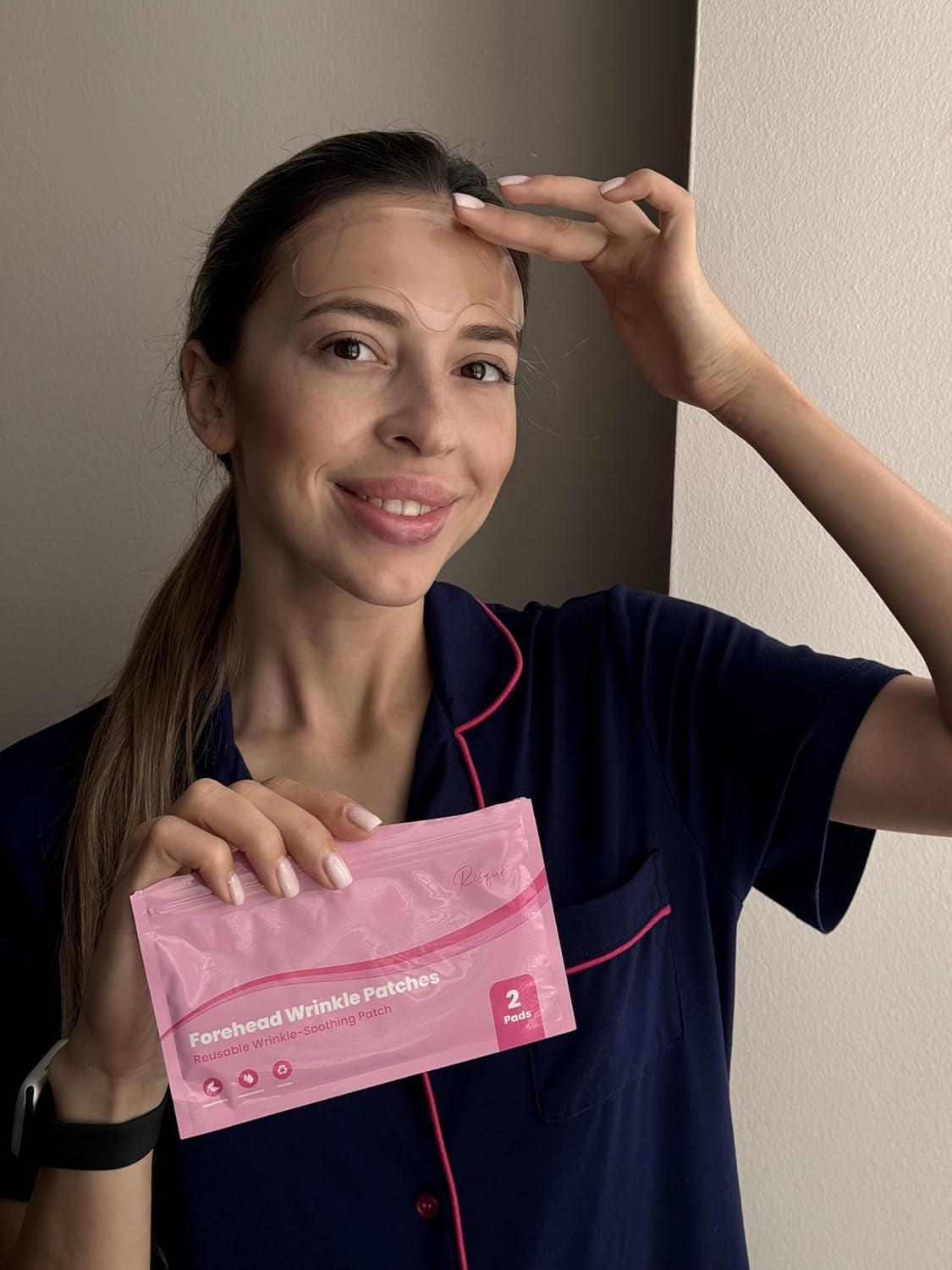 Forehead Wrinkle Patches - Reusable Silicone Patches for Smoothing Forehead Wrinkles & Fine Lines, Hypoallergenic, Overnight Results