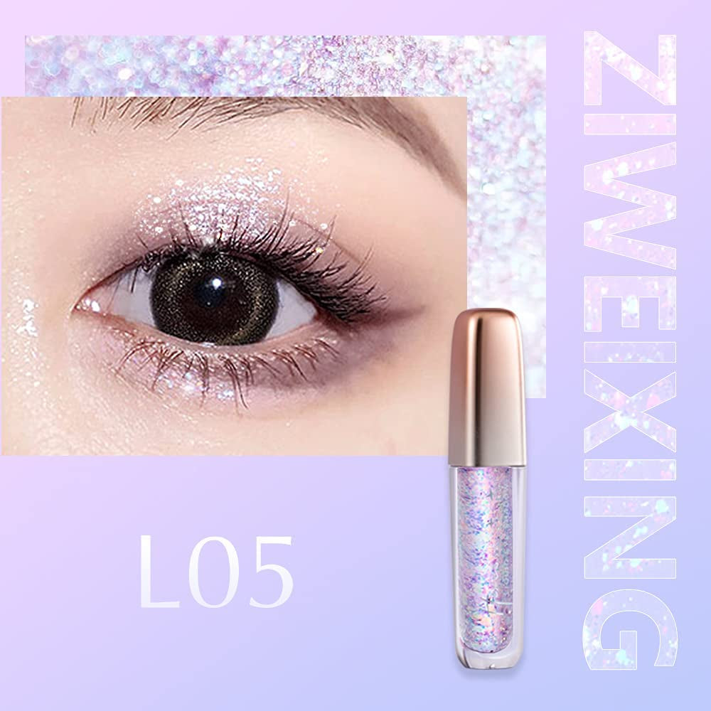 Beauty Liquid Glitter Eyeshadow, Metallic Glitter Shimmer Eye Looks Waterproof Long Lasting Quick-Drying Sparkling Eye Shadow Makeup (2G) L05