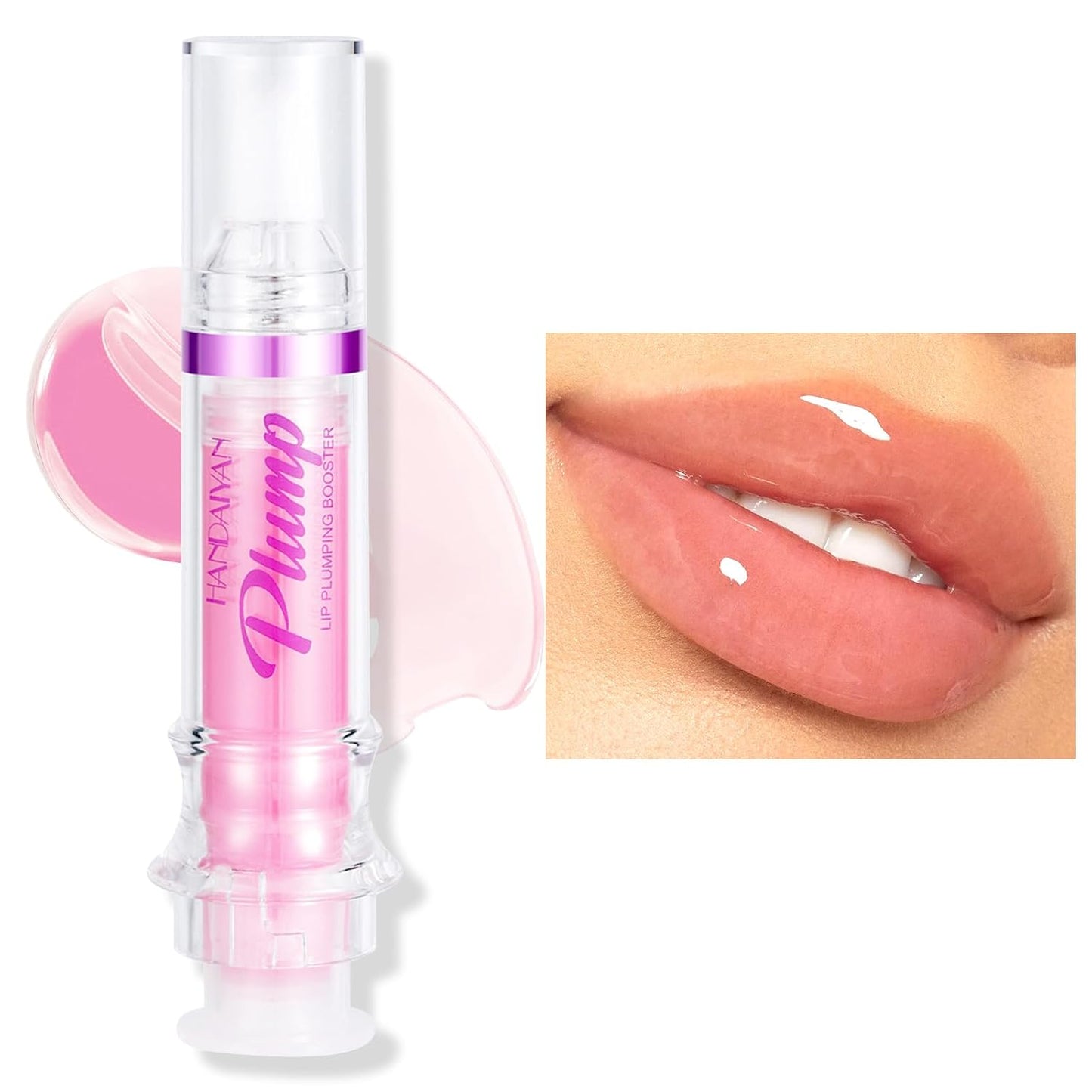 Erinde Lip Plumper Gloss, Natural Spicy Lip Plumping Booster Lip Plumping Oil, Ultra-Hydrating & Nourishing Plump and Pout Lip Plumper, Glossy Finish Fuller Lip Plumping Lip Gloss for Women Girls, 02#