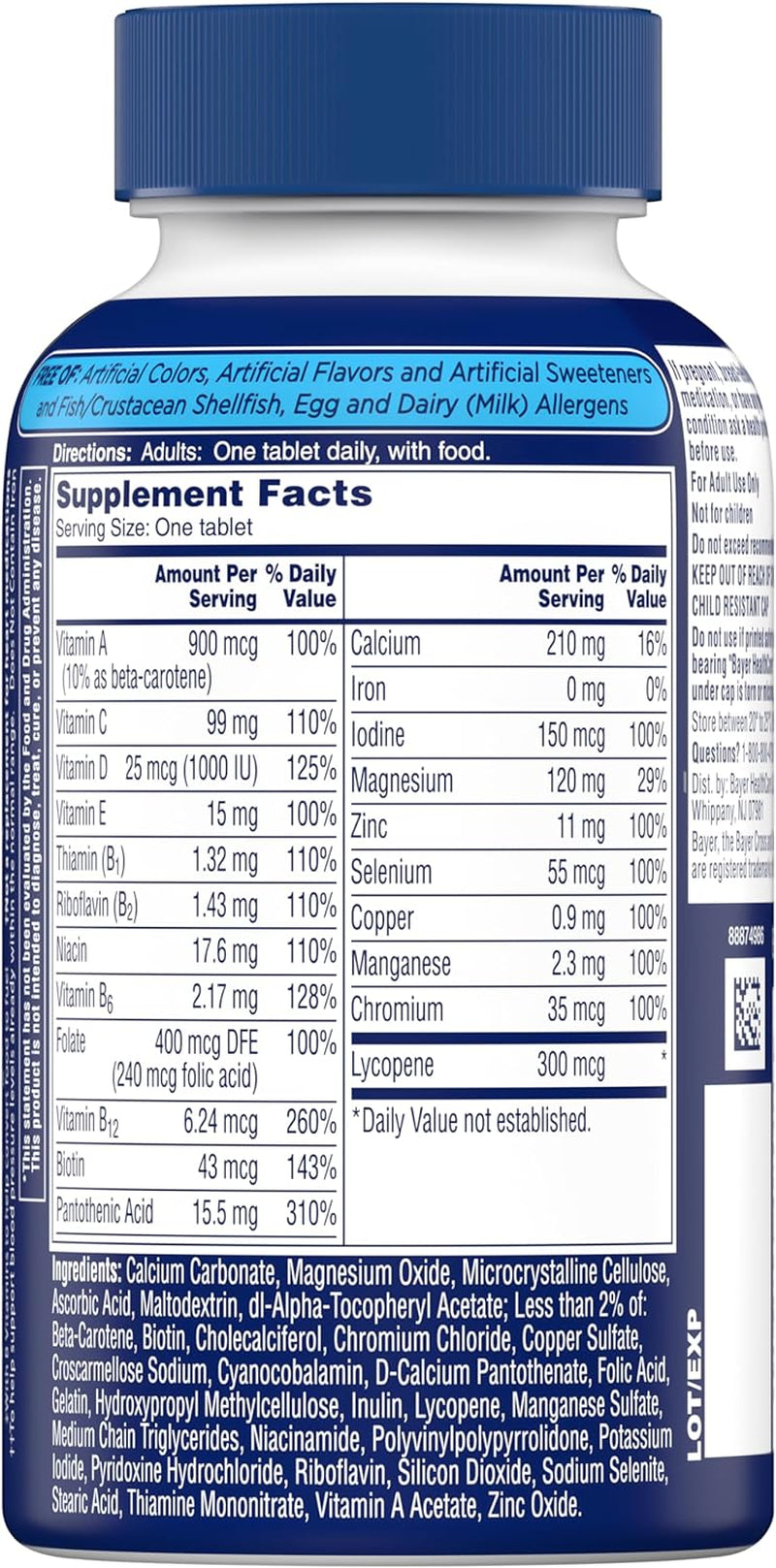 One a Day Men’S Multivitamin, Supplement Tablet with Vitamin A, Vitamin C, Vitamin D, Vitamin E and Zinc for Immune Health Support, B12, Calcium & More, 200 Count (Packaging May Vary)