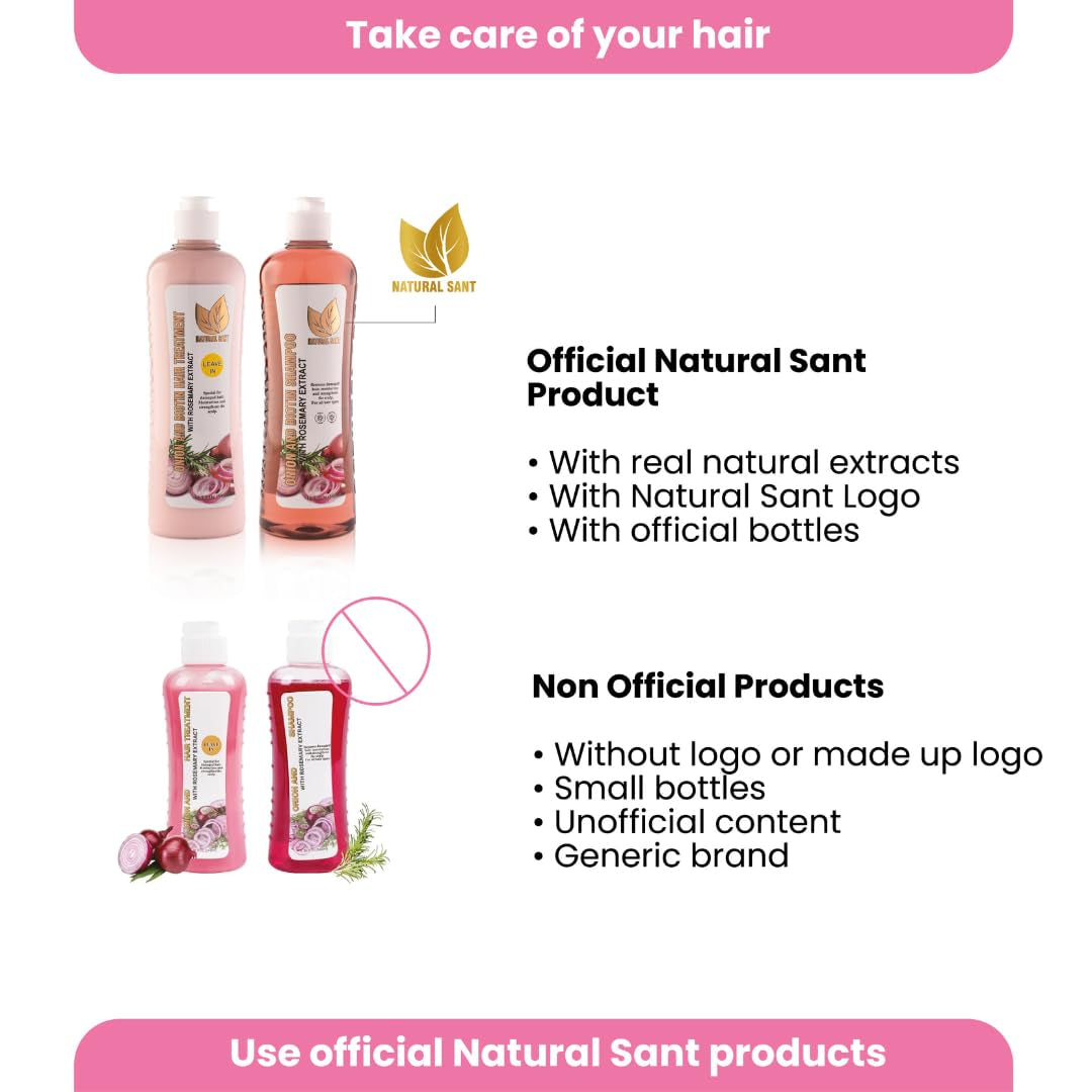Onion Biotin and Rosemary Shampoo & Treatment for Stronger, Thicker and Longer Strands - Soft Shine, Anti-Hair Loss and Thinning, Growth Formula, Paraben and Silicone Free