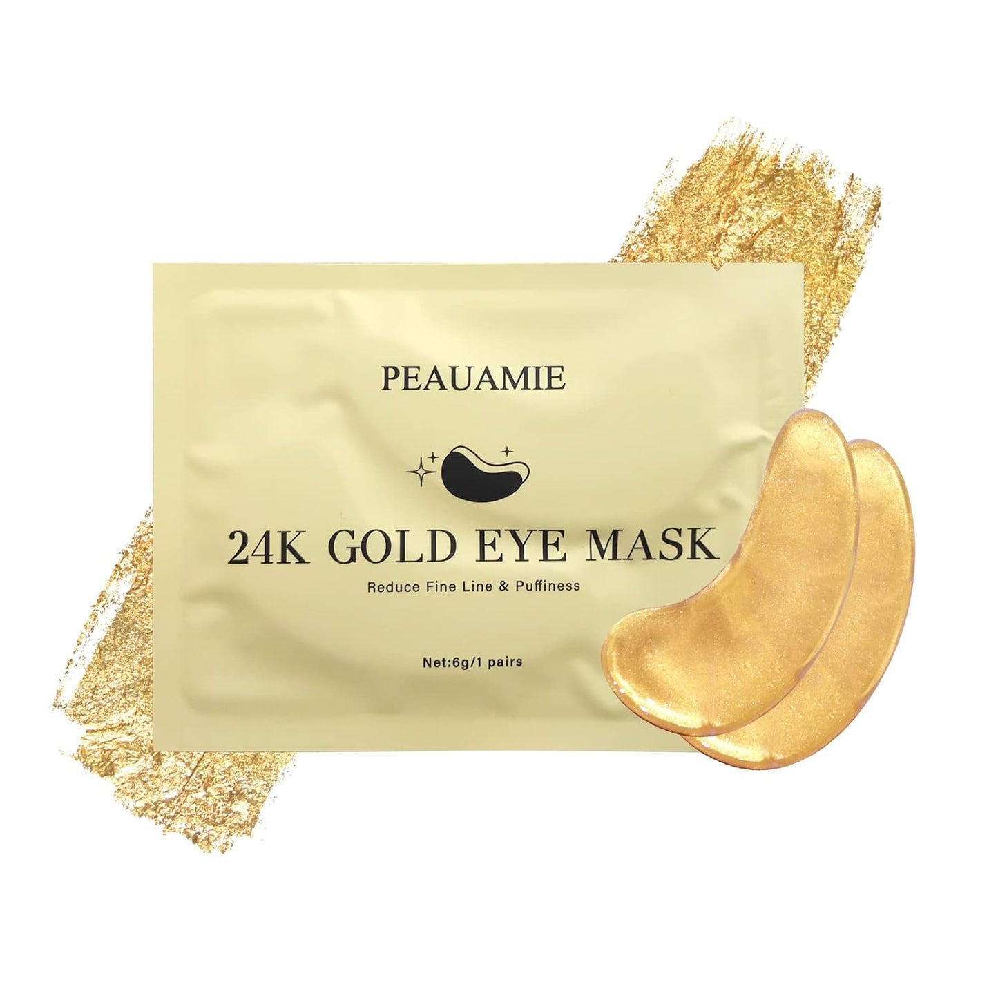 Under Eye Patchs (30 Pairs) 24K Gold Eye Mask and Hyaluronic Acid Eye Patch and Rose Eye Masks for Dark Circles and Puffiness Wrinkle Eye Bags (24K Gold)