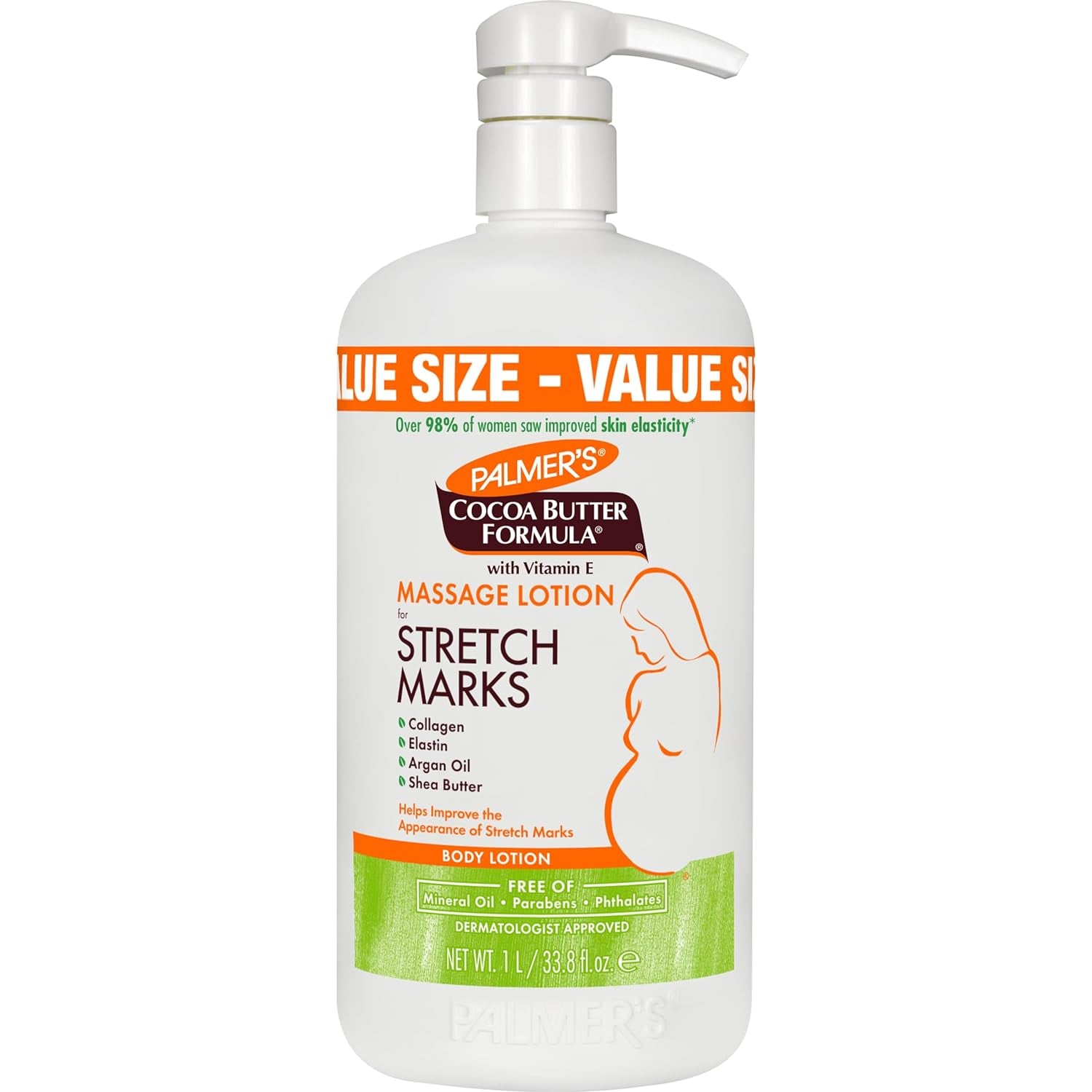 Palmer'S Cocoa Butter Formula Massage Lotion for Stretch Marks, Pregnancy Skin Care, Belly Cream with Collagen, Elastin, Argan Oil and Shea Butter, 8.5 Ounces