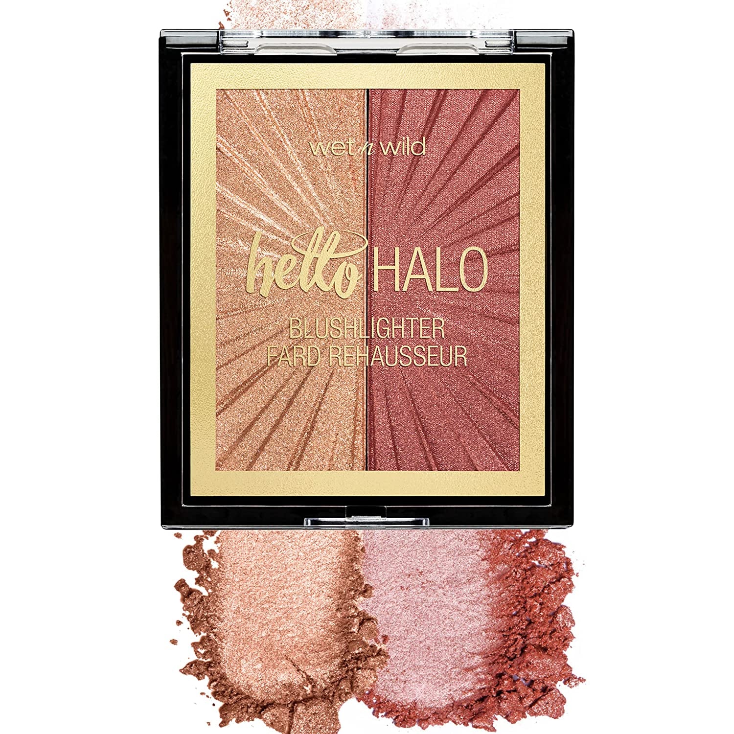 Wet N Wild Megaglo Blushlighter, Blendable Blush & Highlighter Set, Shimmery Metallic Finish, Flash Me