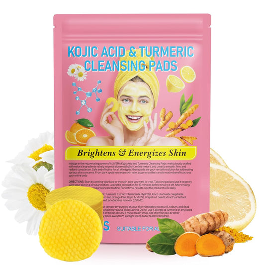 40Pcs Turmeric Cleansing Pads - Turmeric Face Pads for Dark Spots - Turmeric Pads Infused Foaming Exfoliating Pads - Remove Excess Keratin - Vitamin C - Gentle & Non-Irritating for Face Body