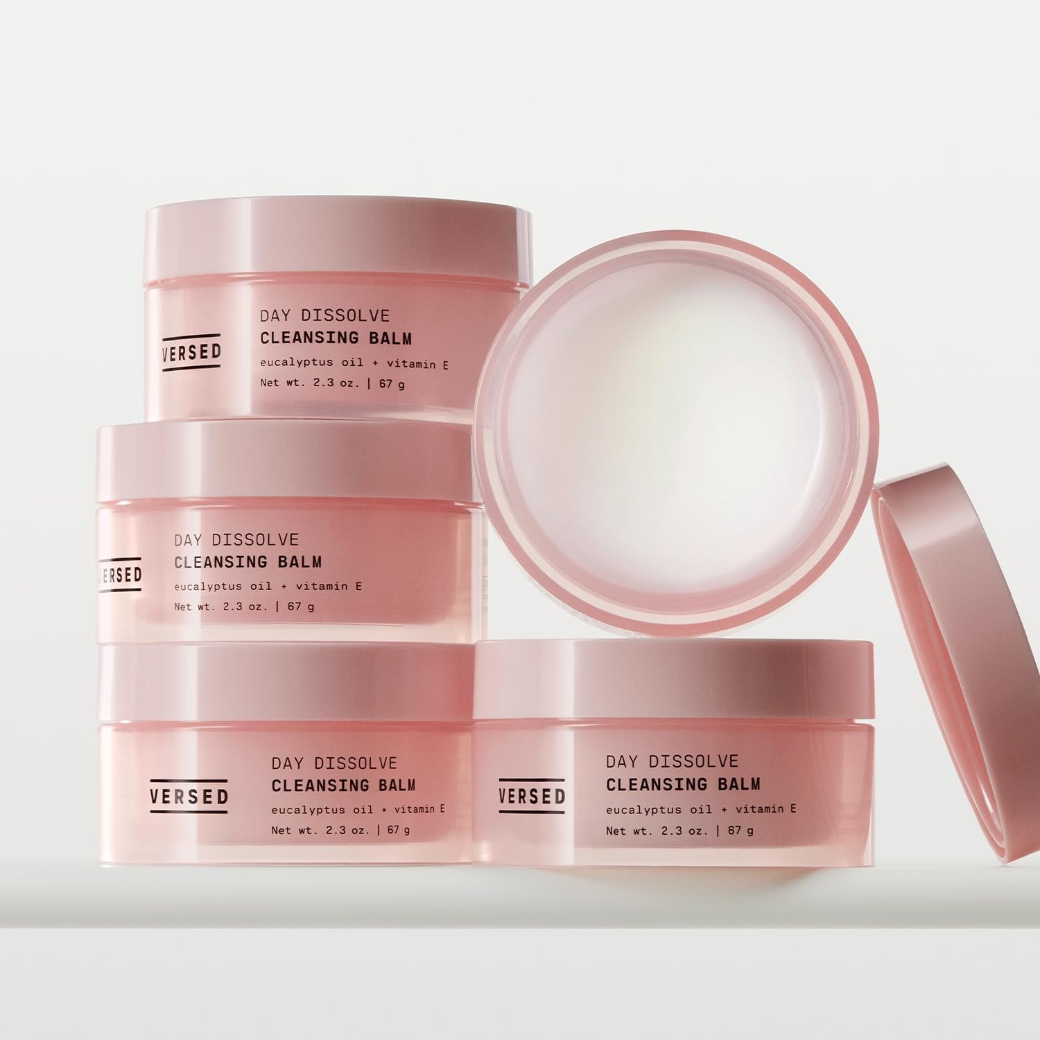 Versed Day Dissolve Cleansing Balm - Makeup Melting Balm Infused with Vitamin E + Eucalyptus Oil to Calm Skin - Oil Based Double Cleanser with Avocado + Jojoba Oil (2.3 Oz)